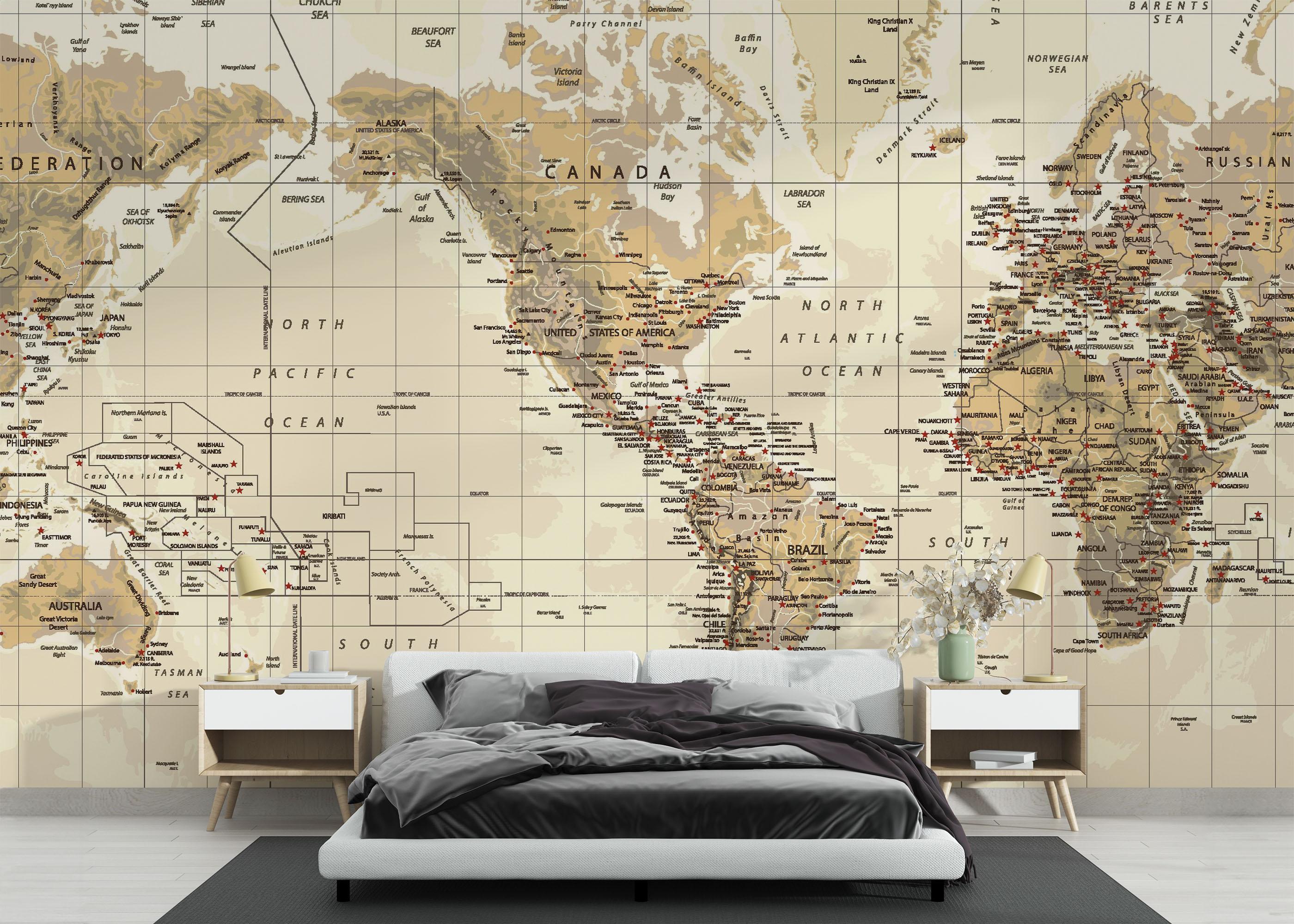 Fototapete Details Old Map mockup 3