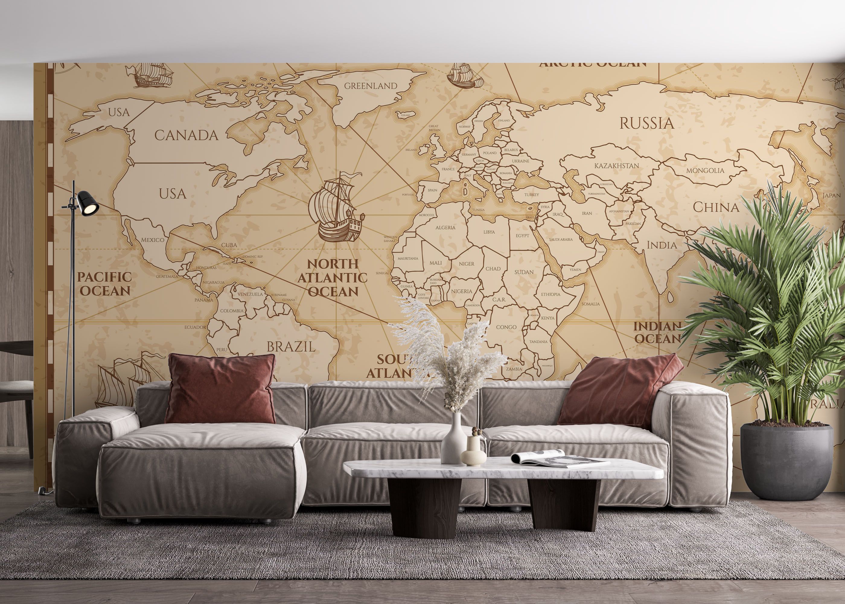 Boat Old Map mockup 4