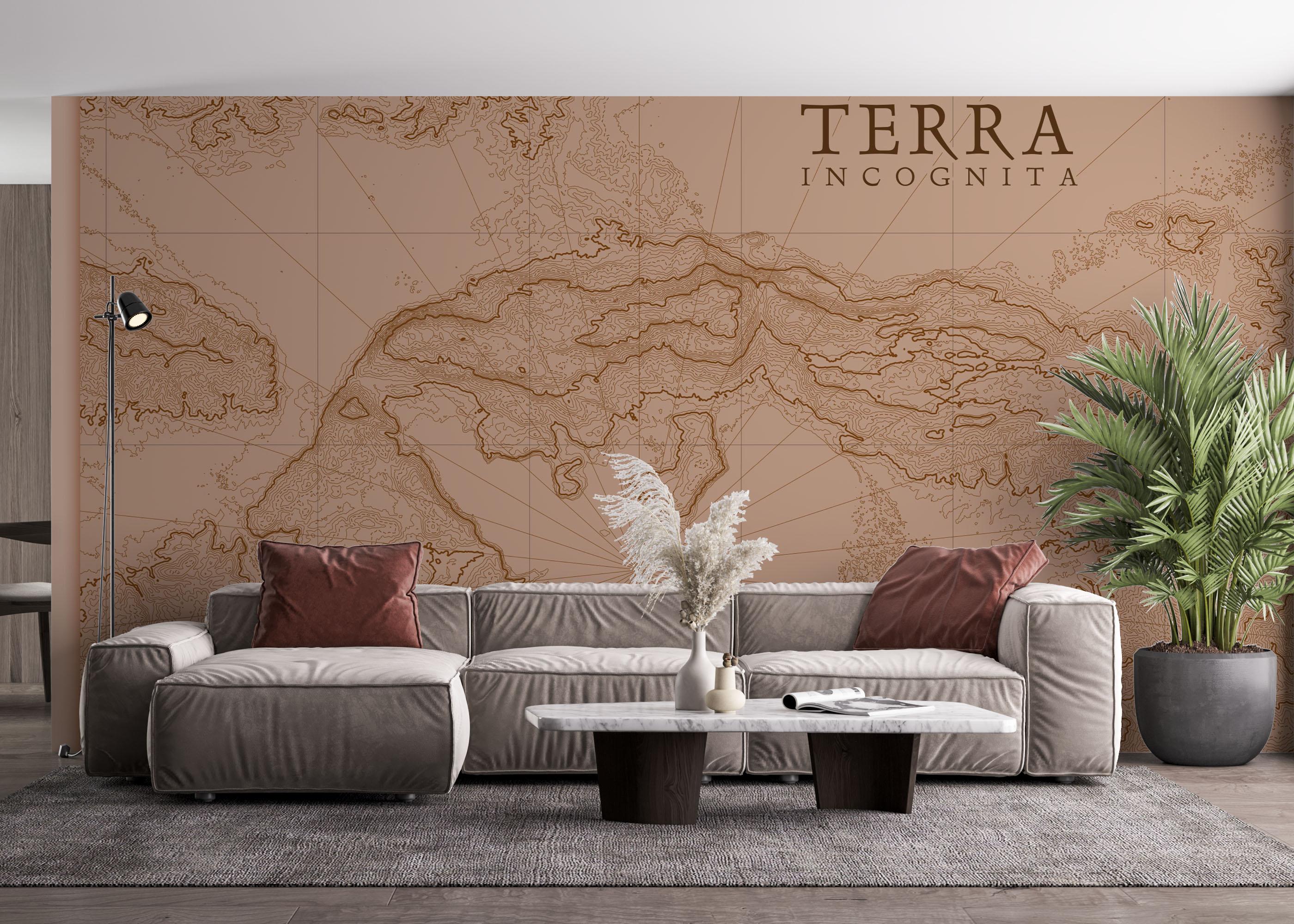 Fototapete Brown Pink Map mockup 4