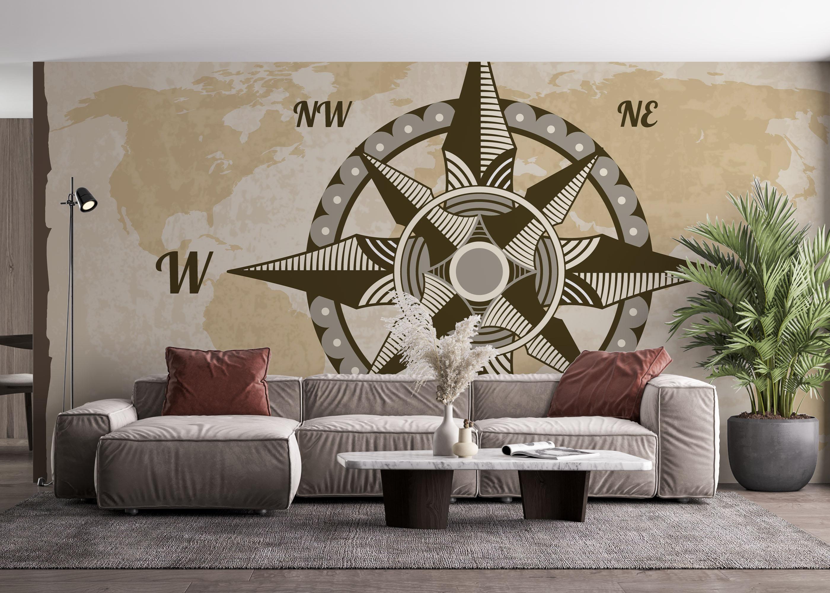 Fototapete Cool Compass mockup 4