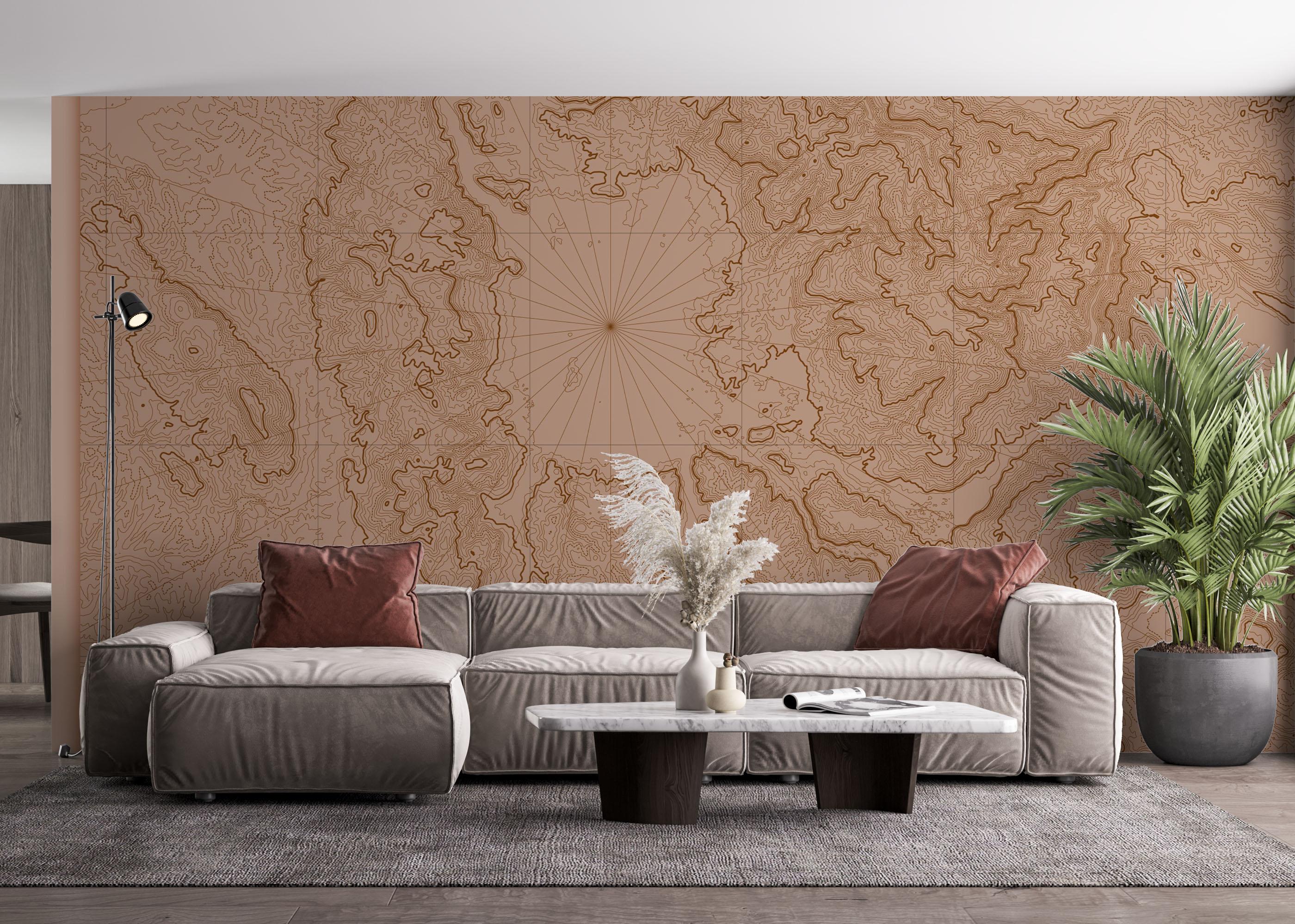 Fototapete Cool Vintage Map mockup 4