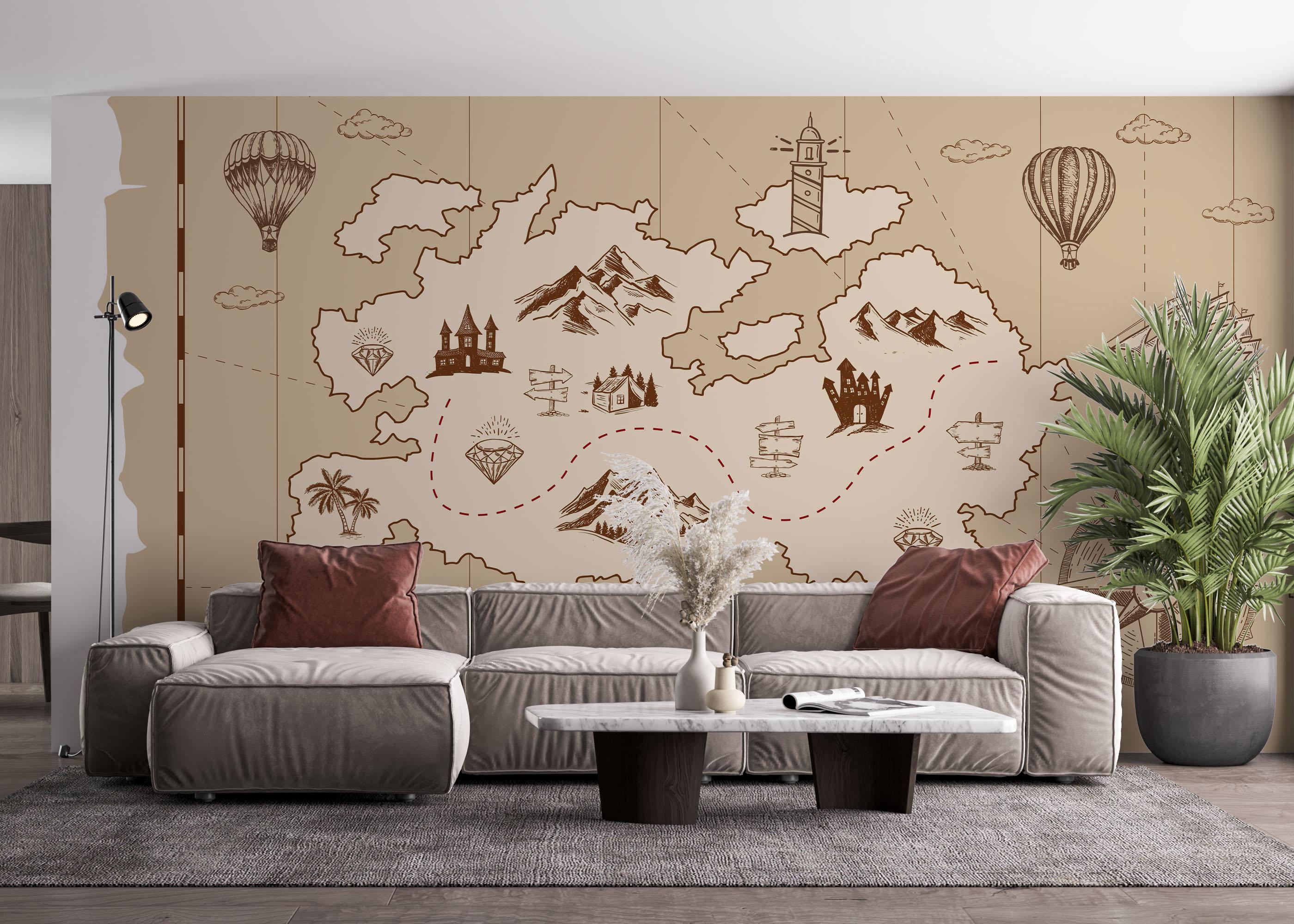 Fototapete Cute Little Map mockup 4