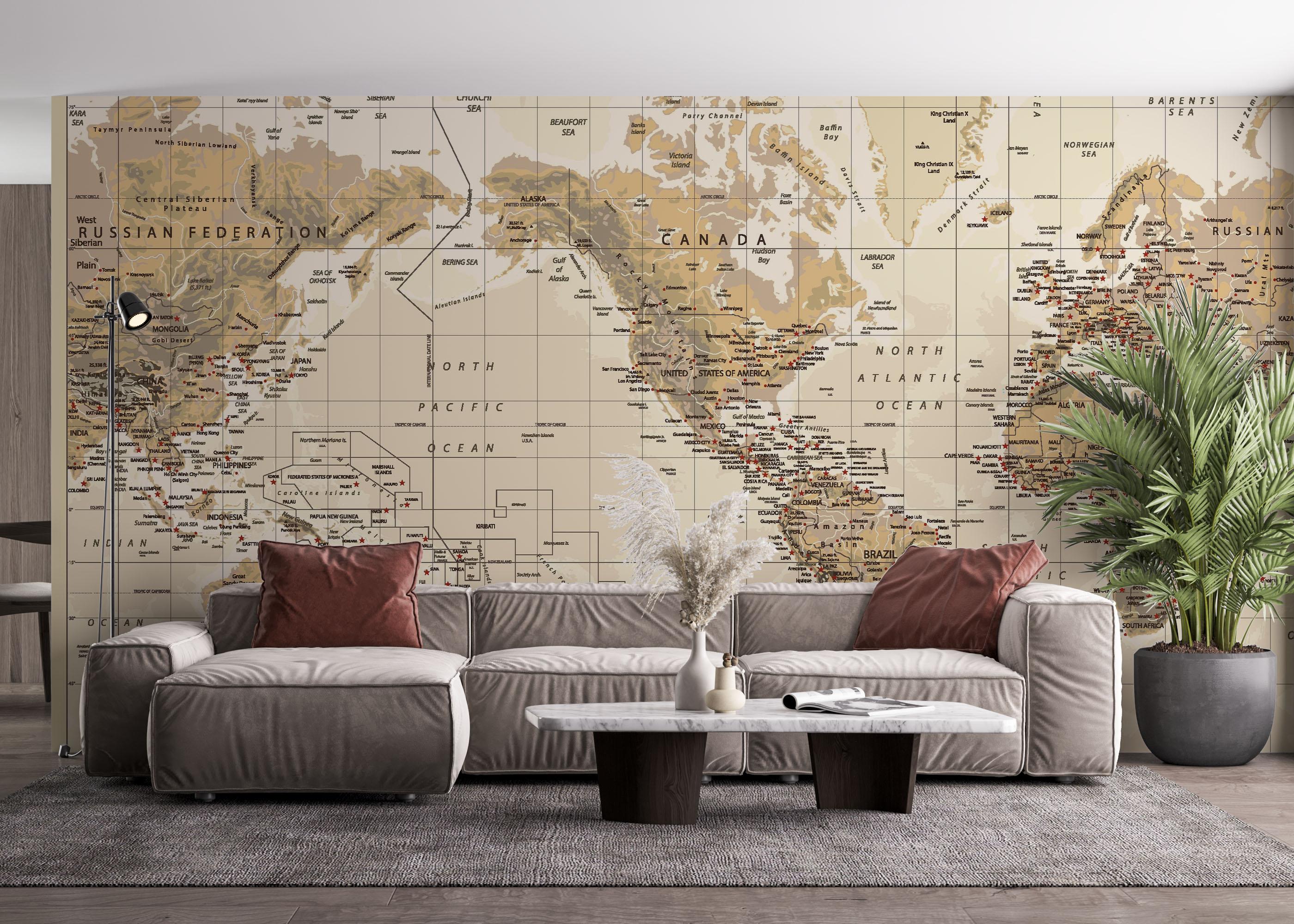 Fototapete Details Old Map mockup 4