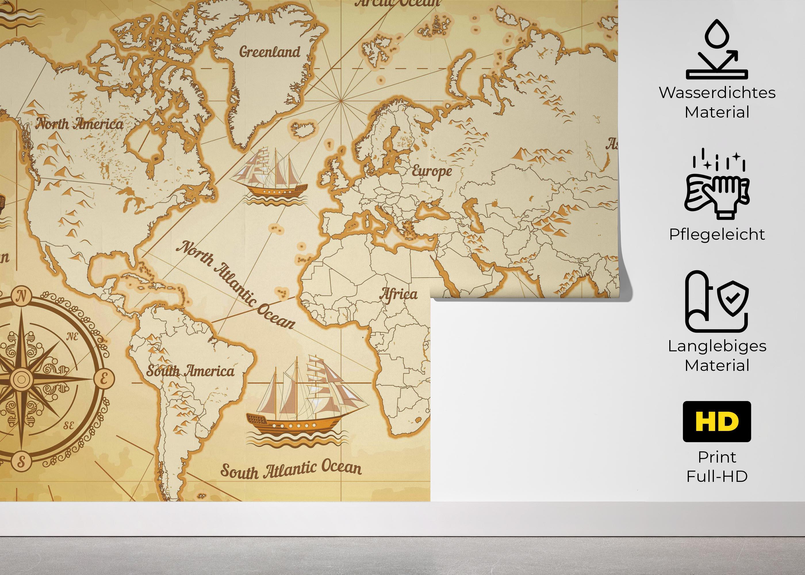 Fototapete Big Yellow Map mockup 5
