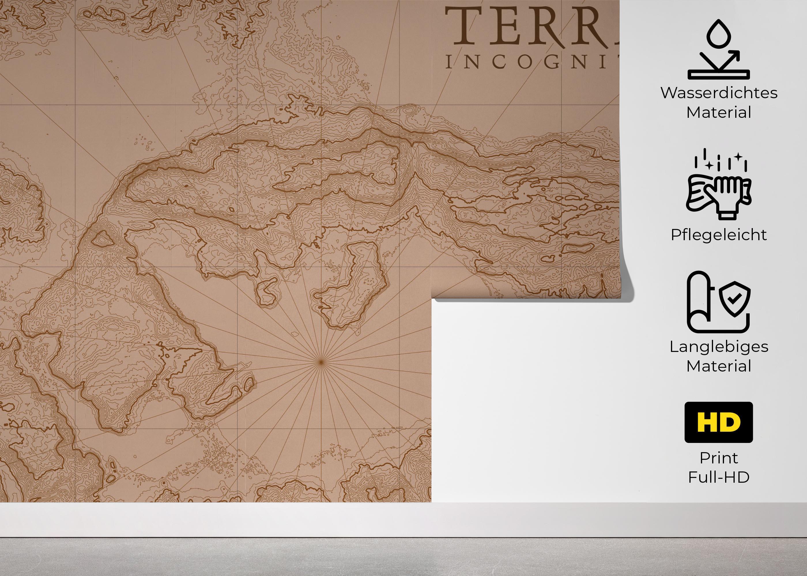 Fototapete Brown Pink Map mockup 5