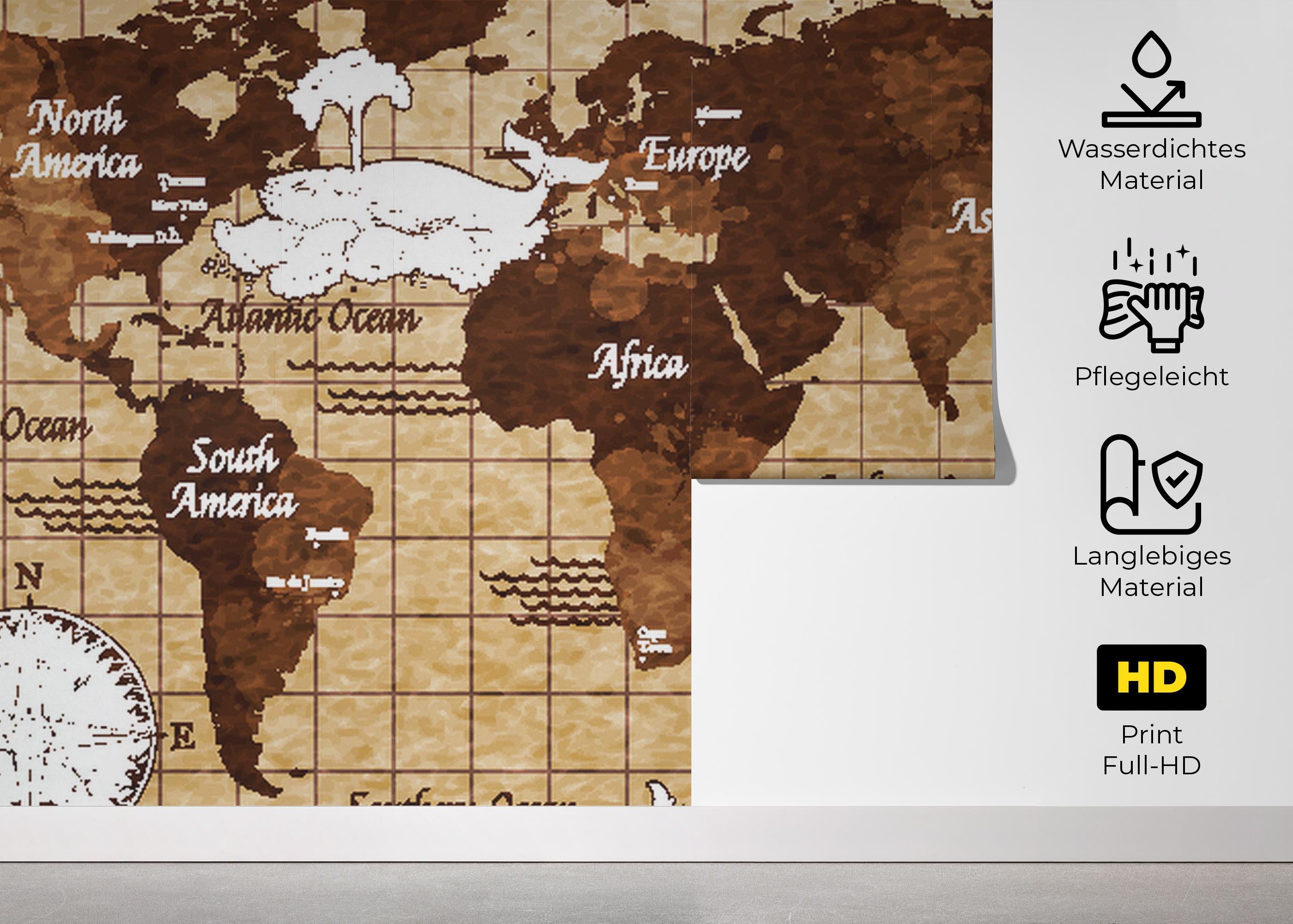 Fototapete Coffee Color Map mockup 5