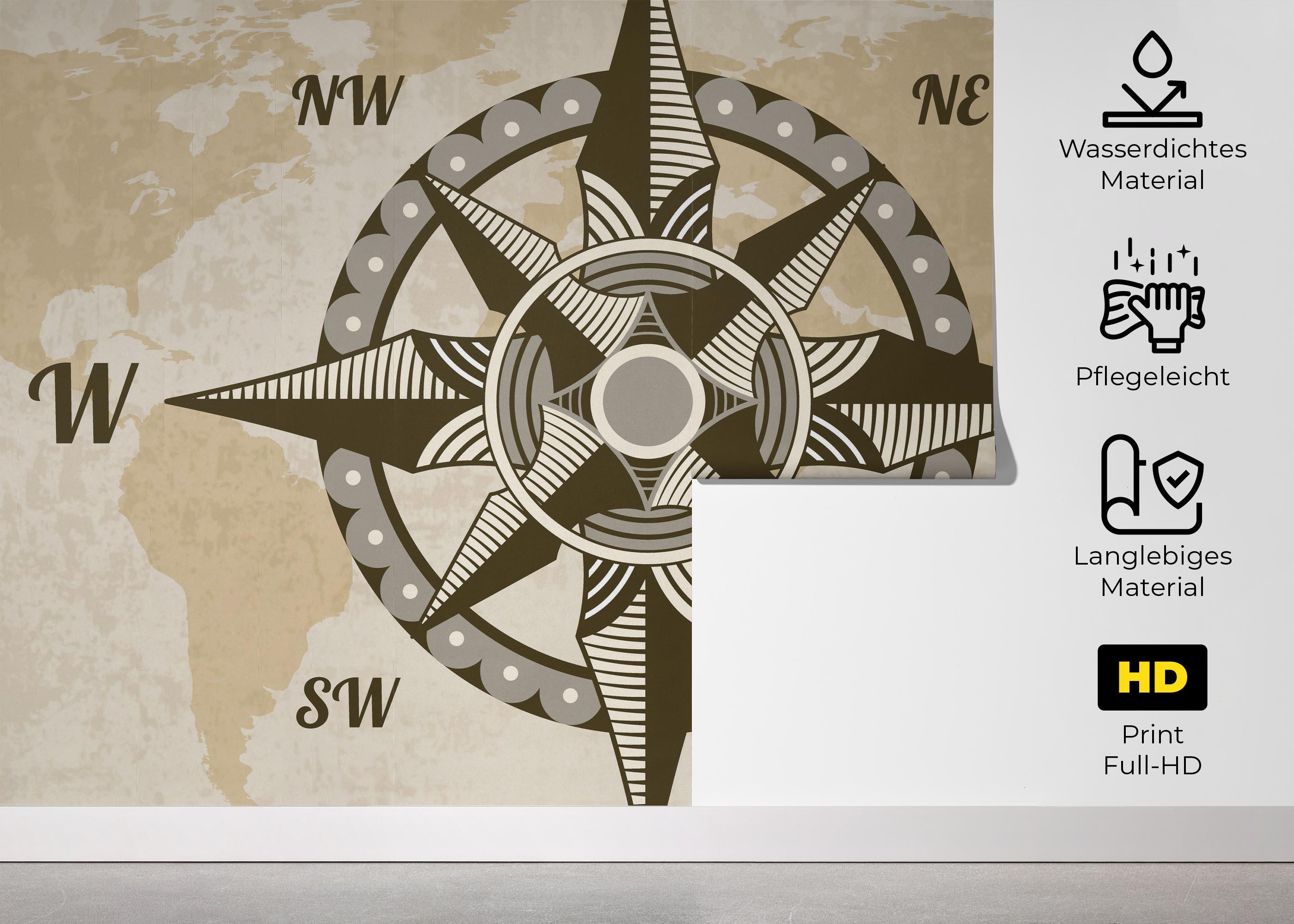 Fototapete Cool Compass mockup 5