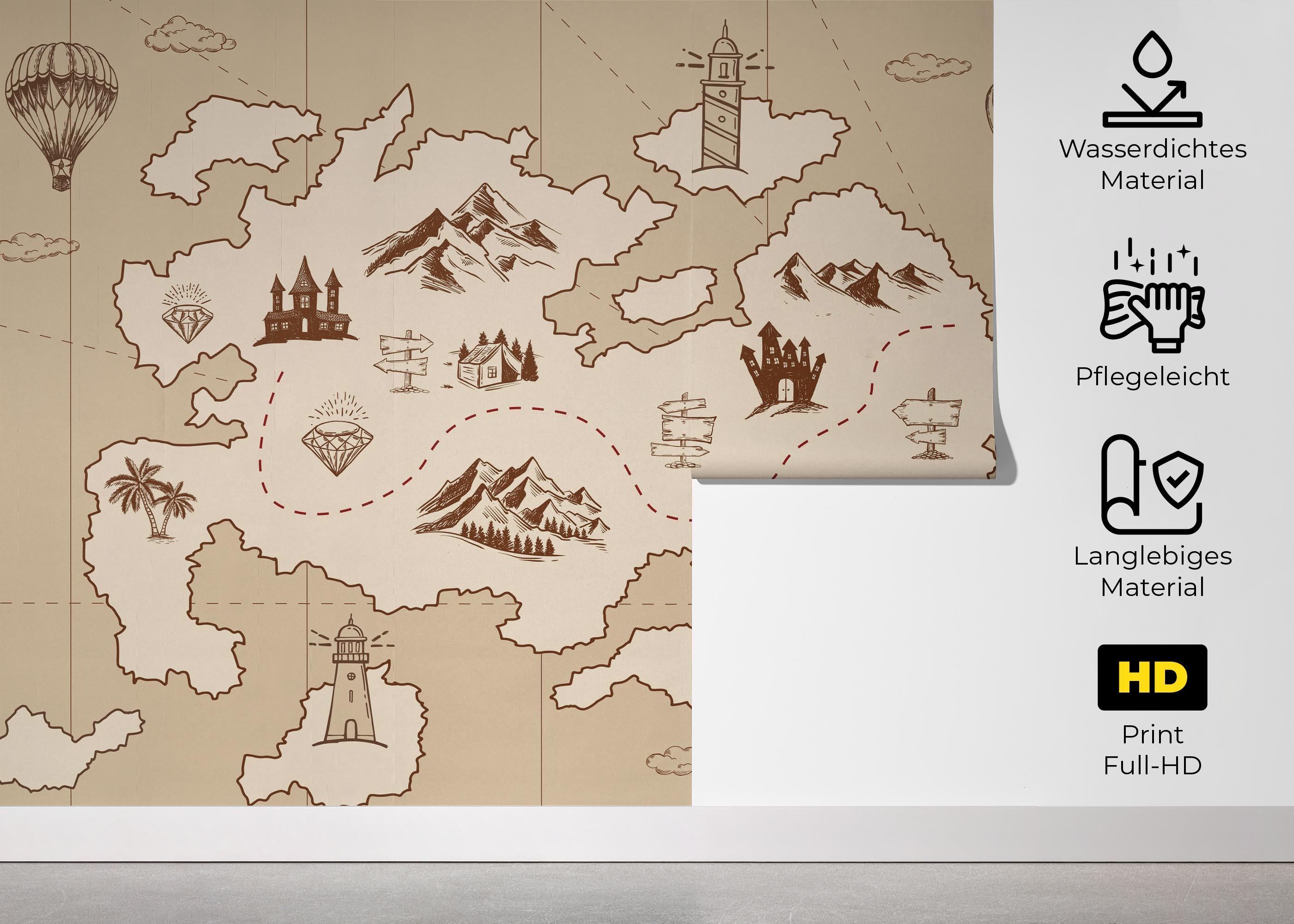 Fototapete Cute Little Map mockup 5