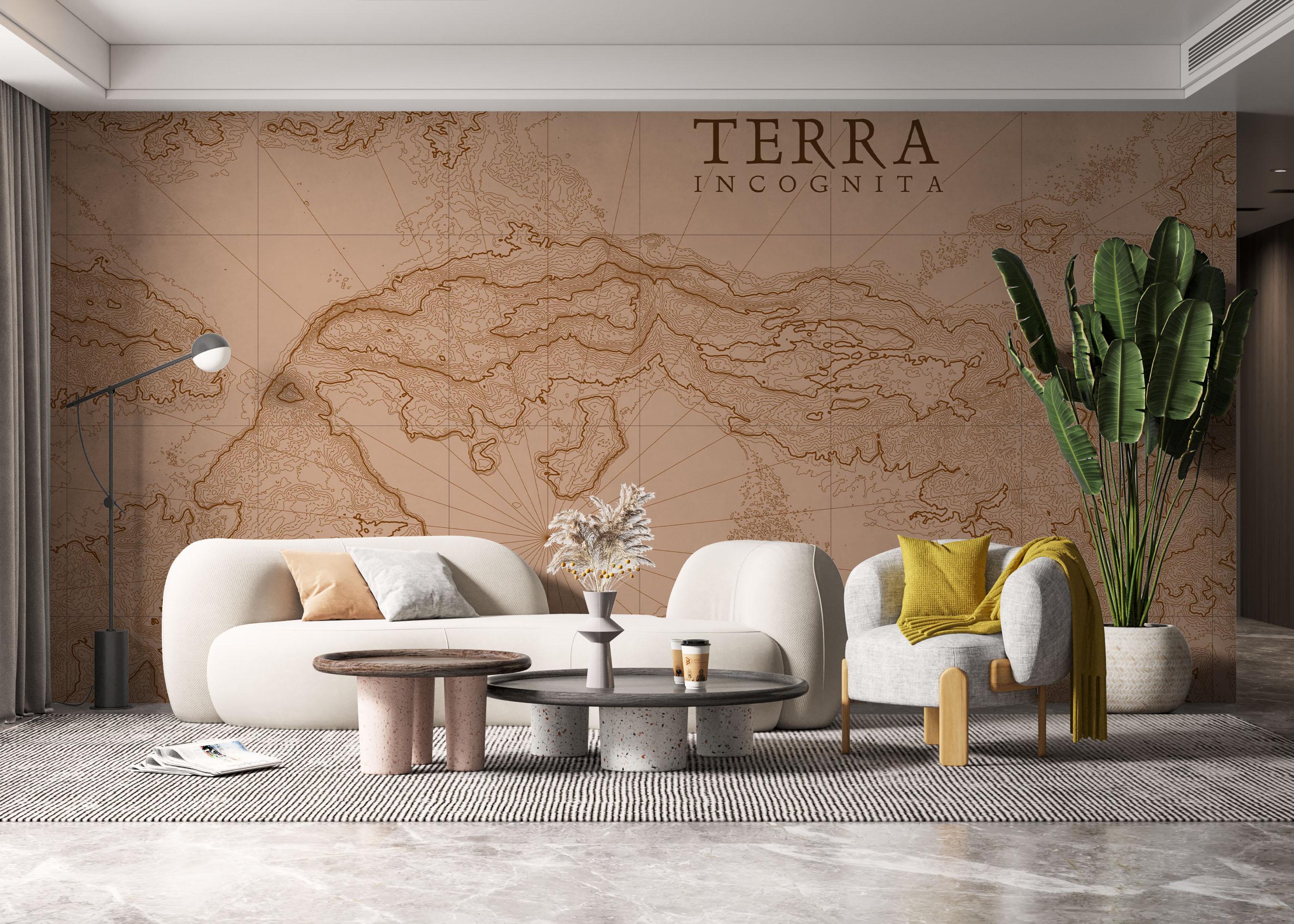 Fototapete Brown Pink Map mockup 6