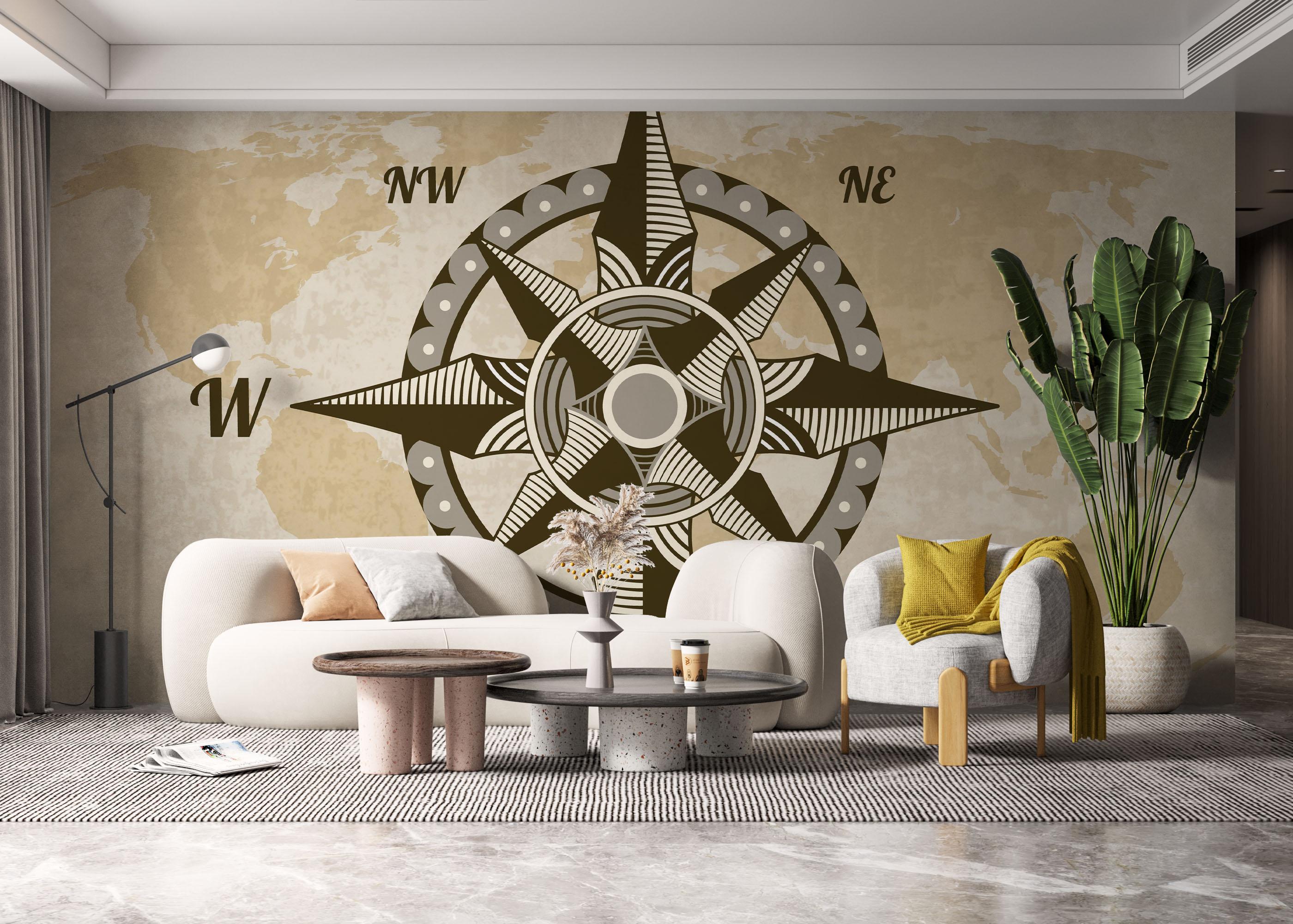 Fototapete Cool Compass mockup 6