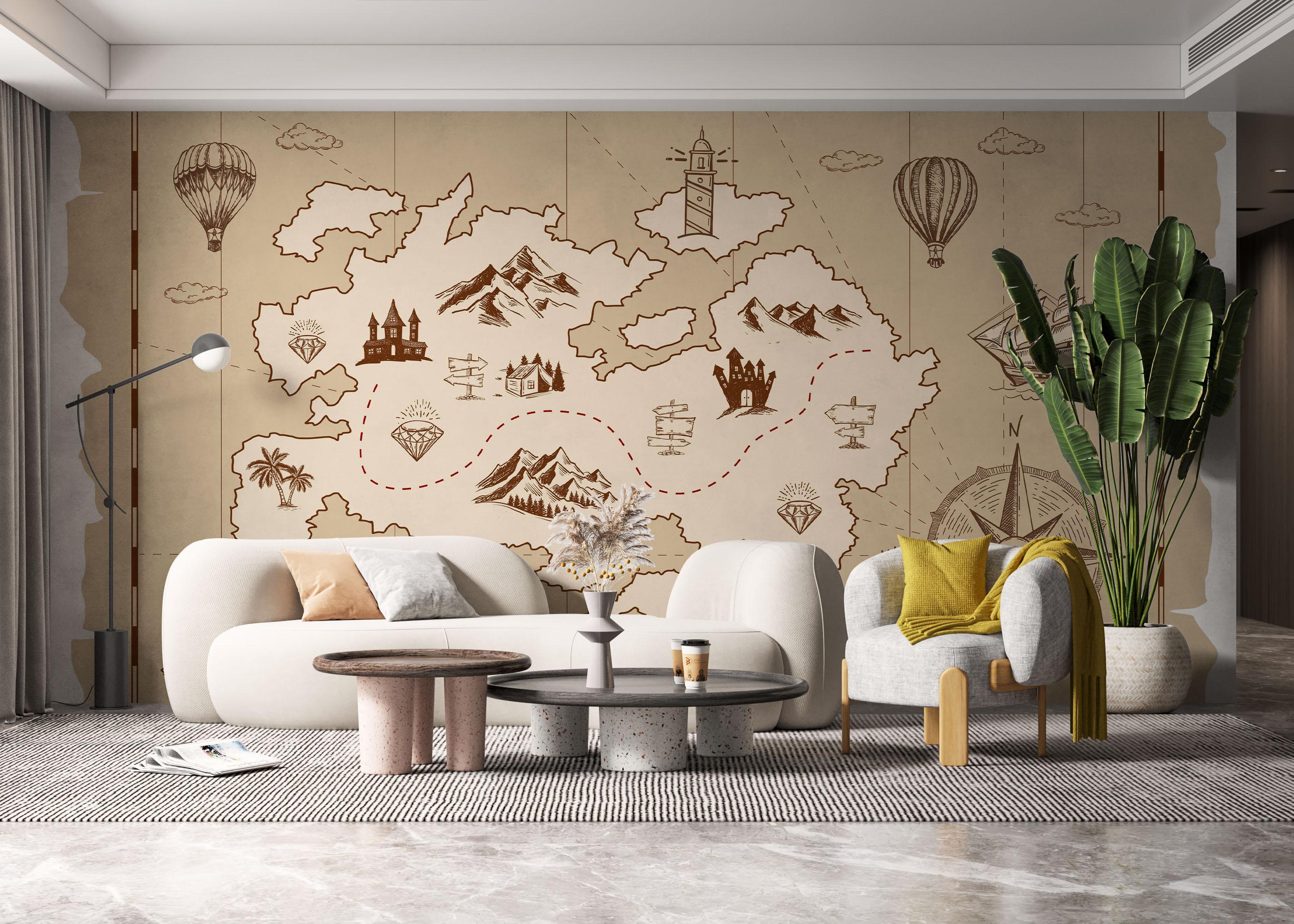 Fototapete Cute Little Map mockup 6