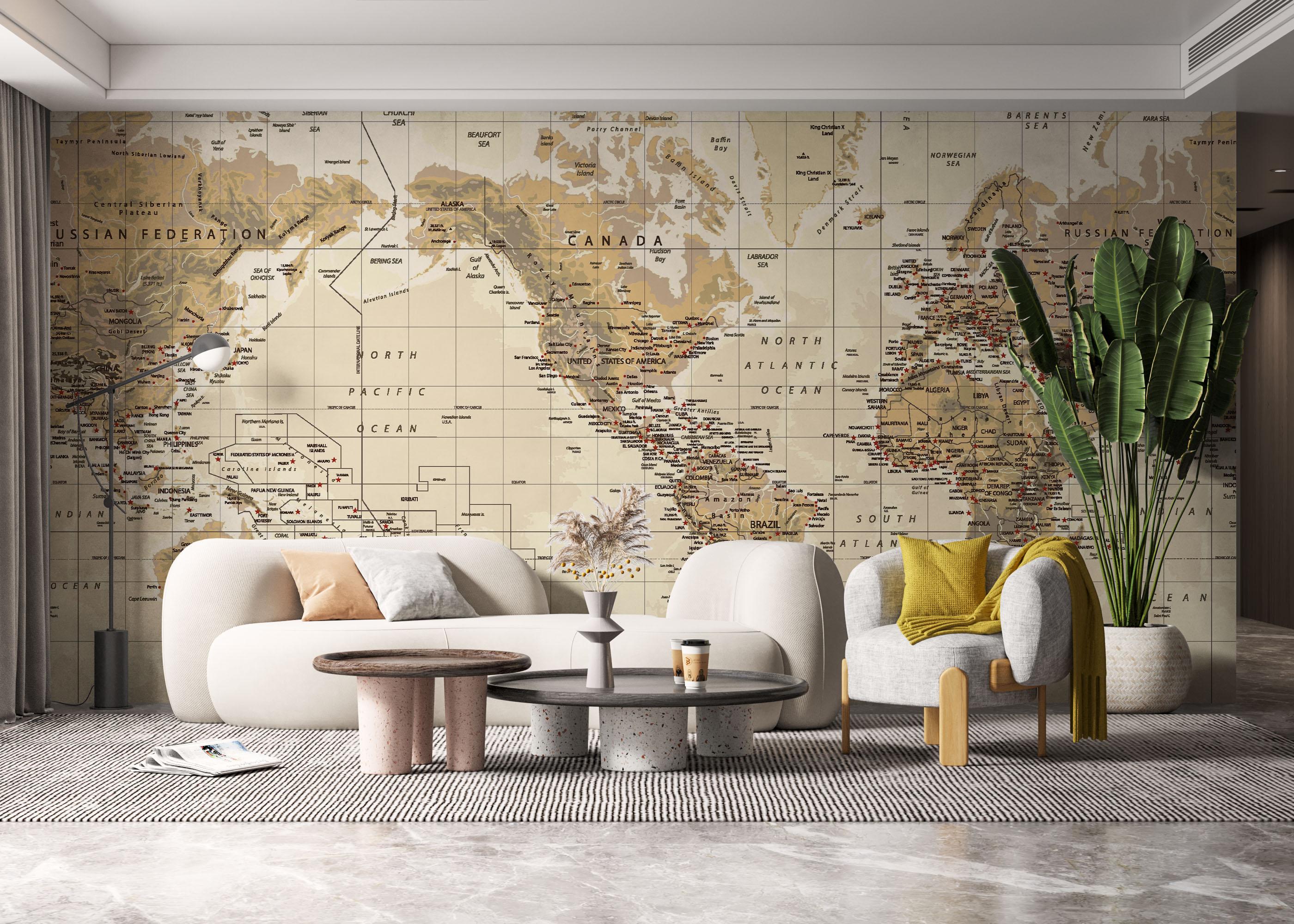 Fototapete Details Old Map mockup 6