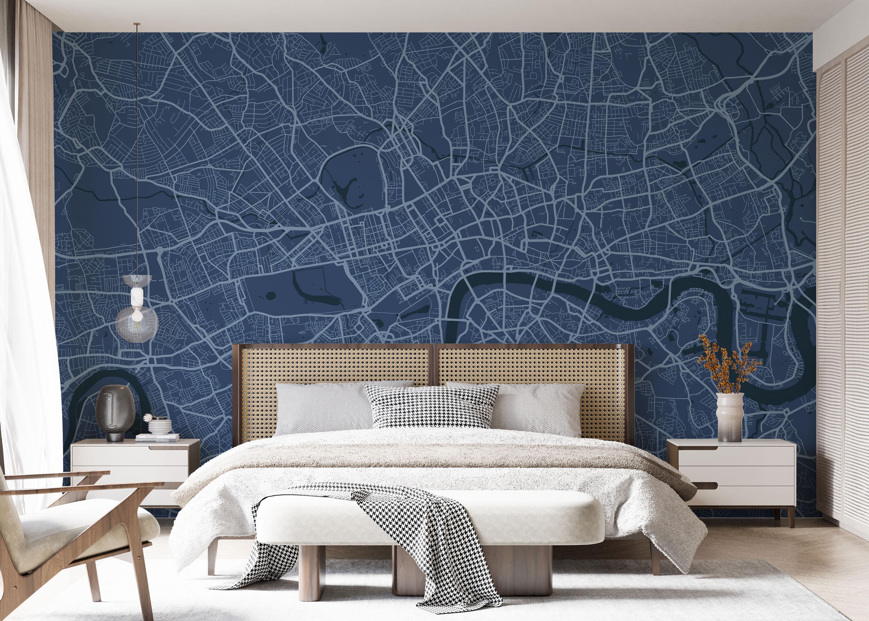 Fototapete Blue London Map mockup 7