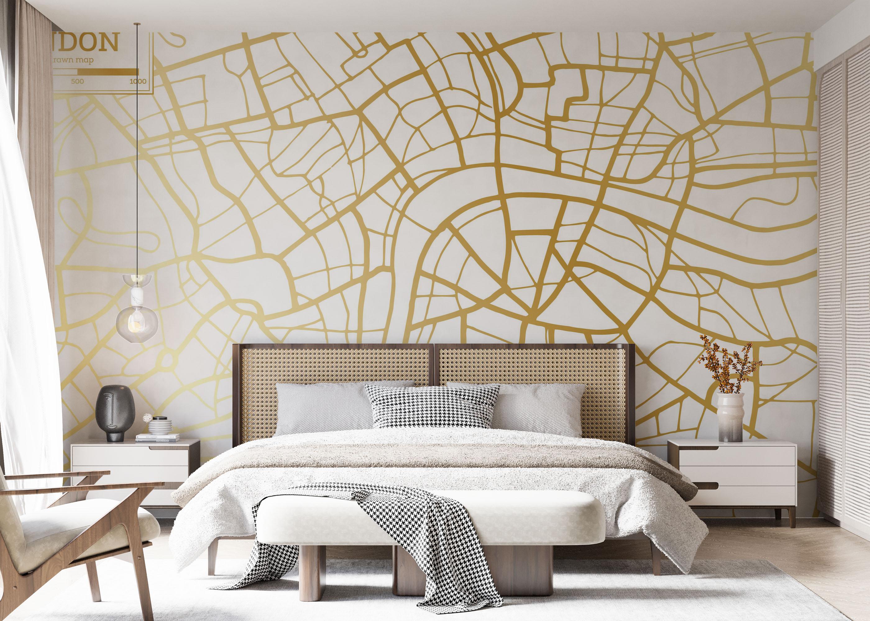 Fototapete Gold London Map mockup 7