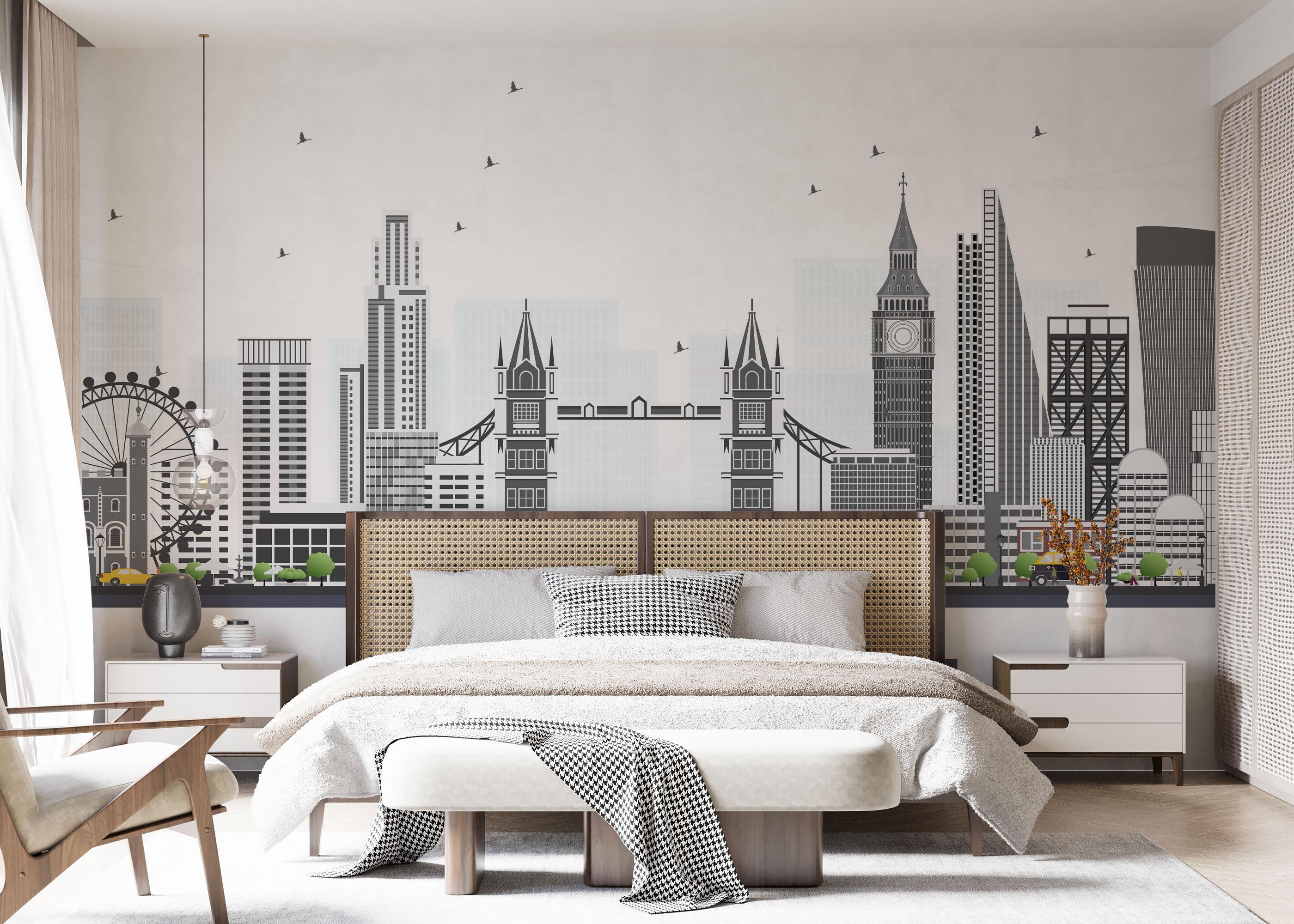 Fototapete Grey Building London mockup 7