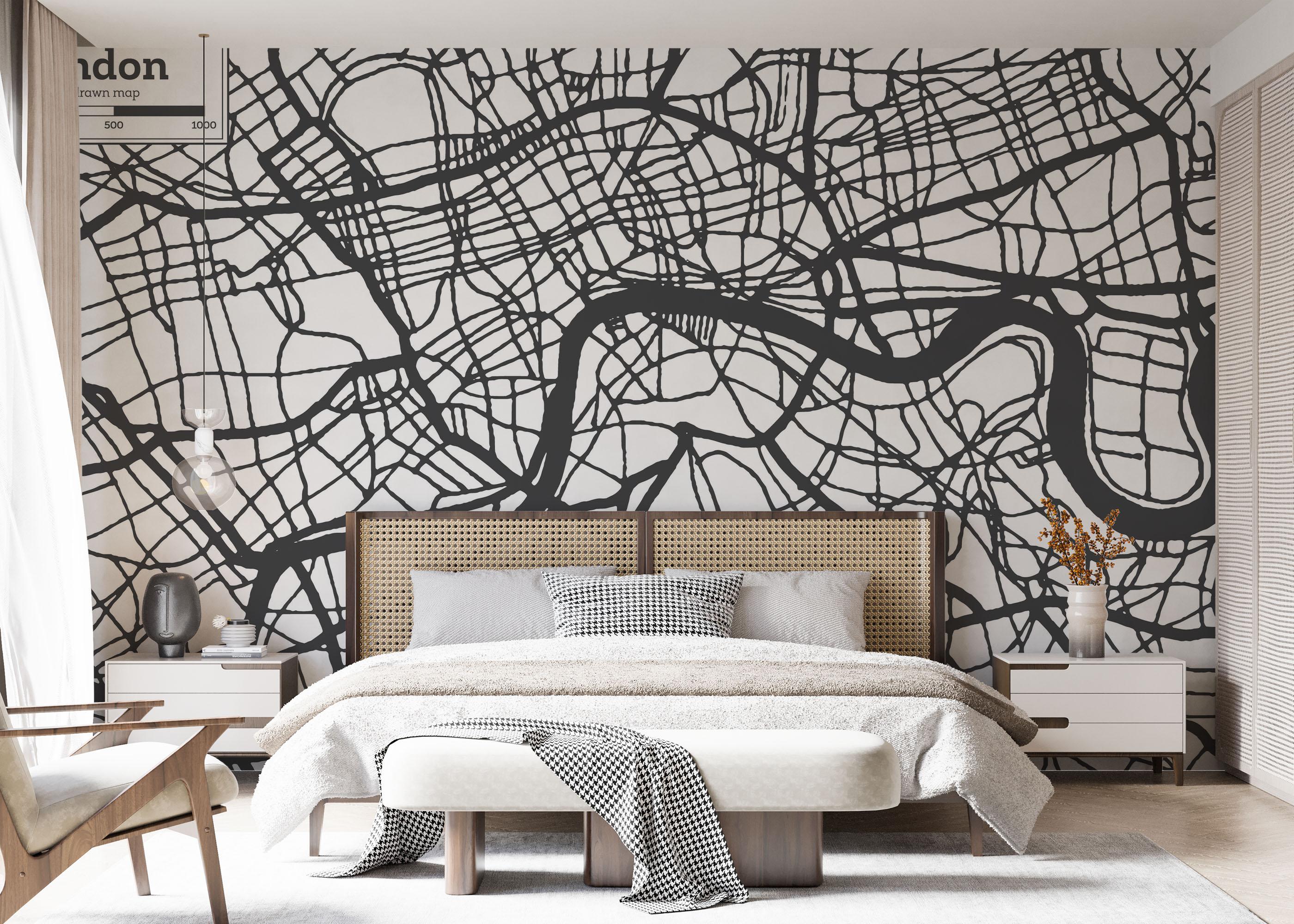 Fototapete Grey Map London mockup 7