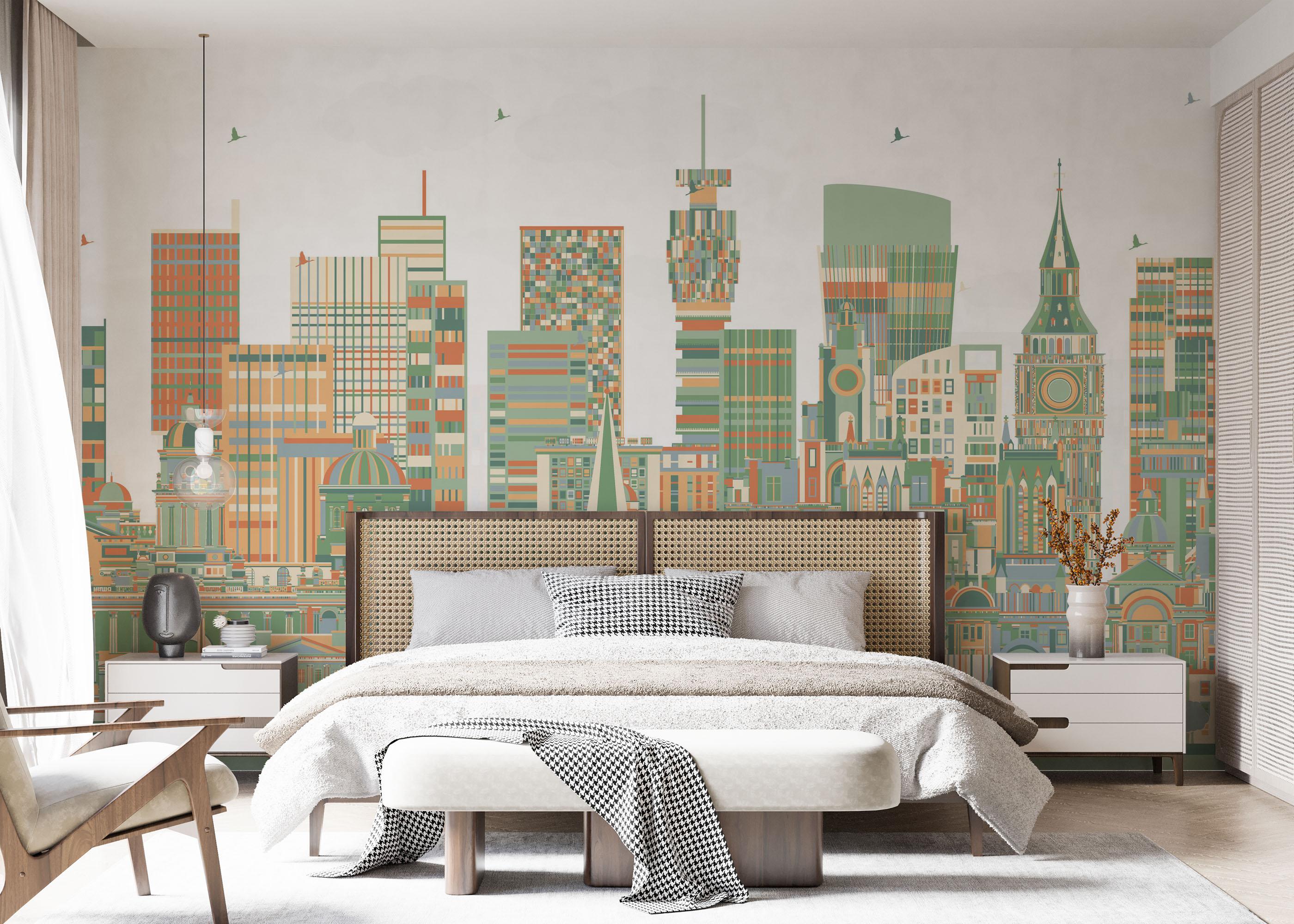 Fototapete Grey Orange England mockup 7