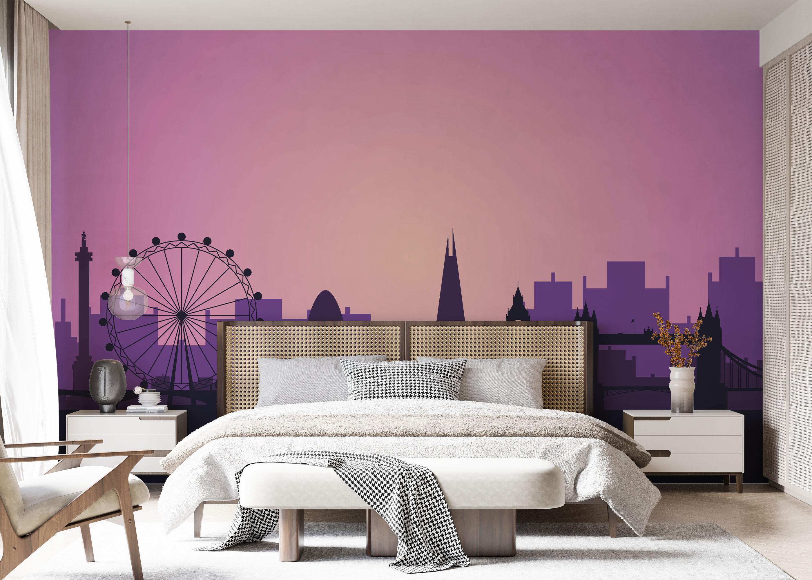 Fototapete Purple Sky London mockup 7