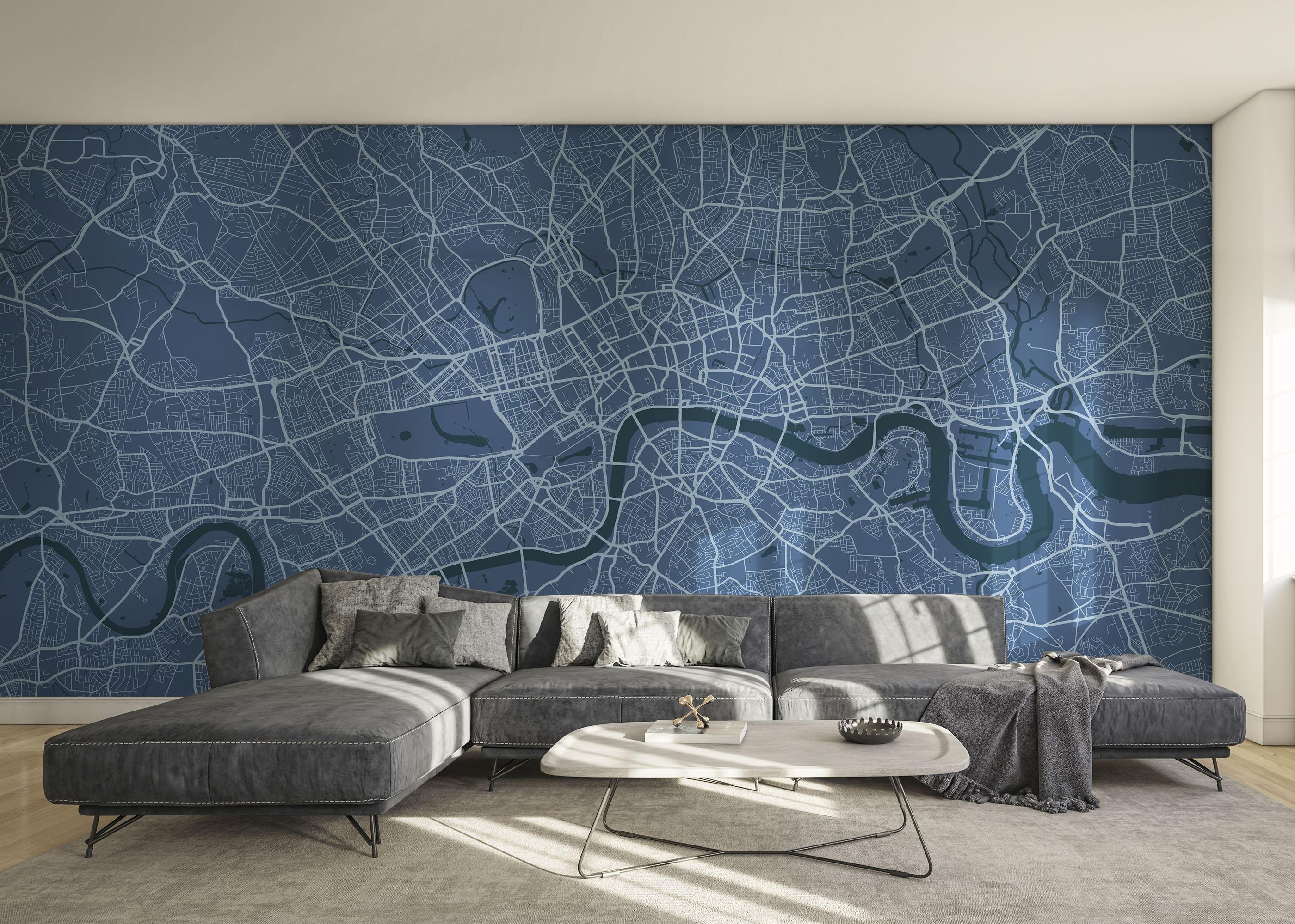 Fototapete Blue London Map mockup 0