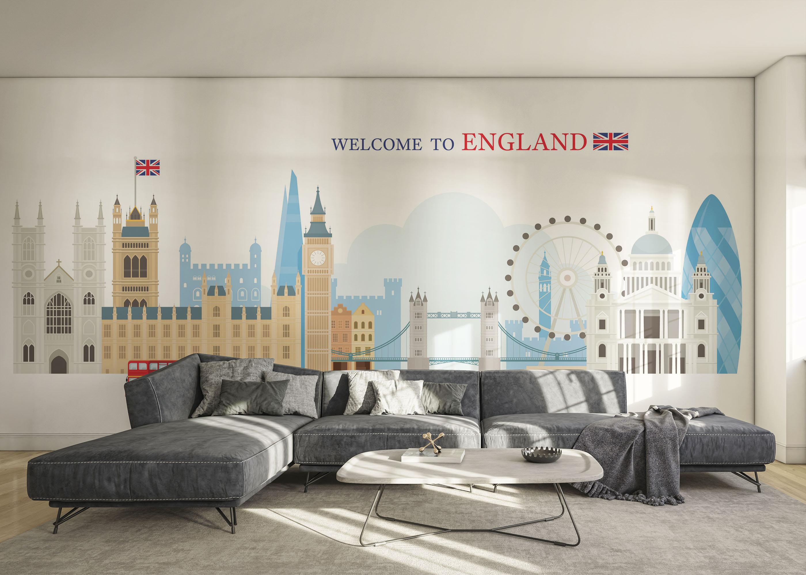 Fototapete England Welcome mockup 0