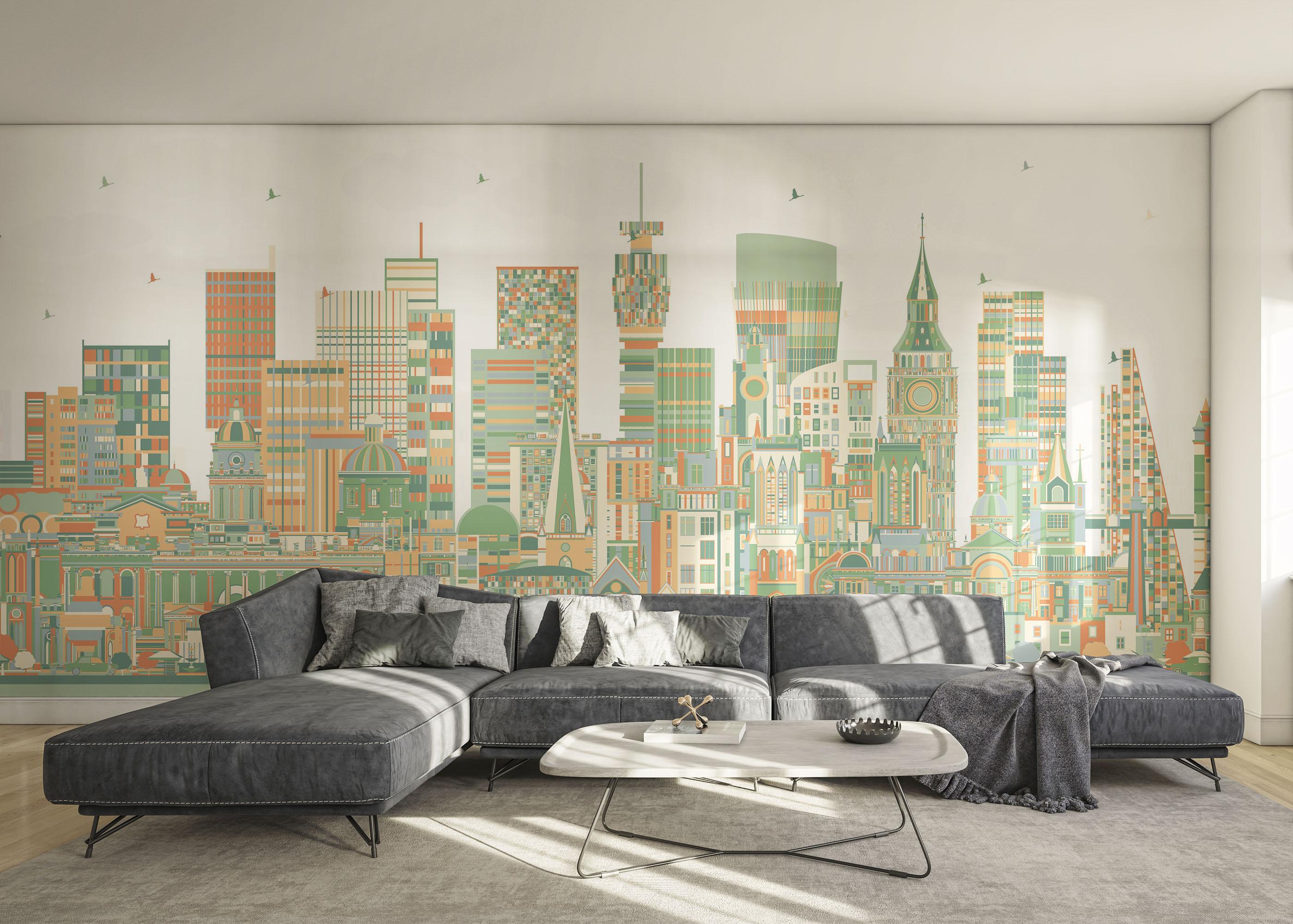 Fototapete Grey Orange England mockup 0