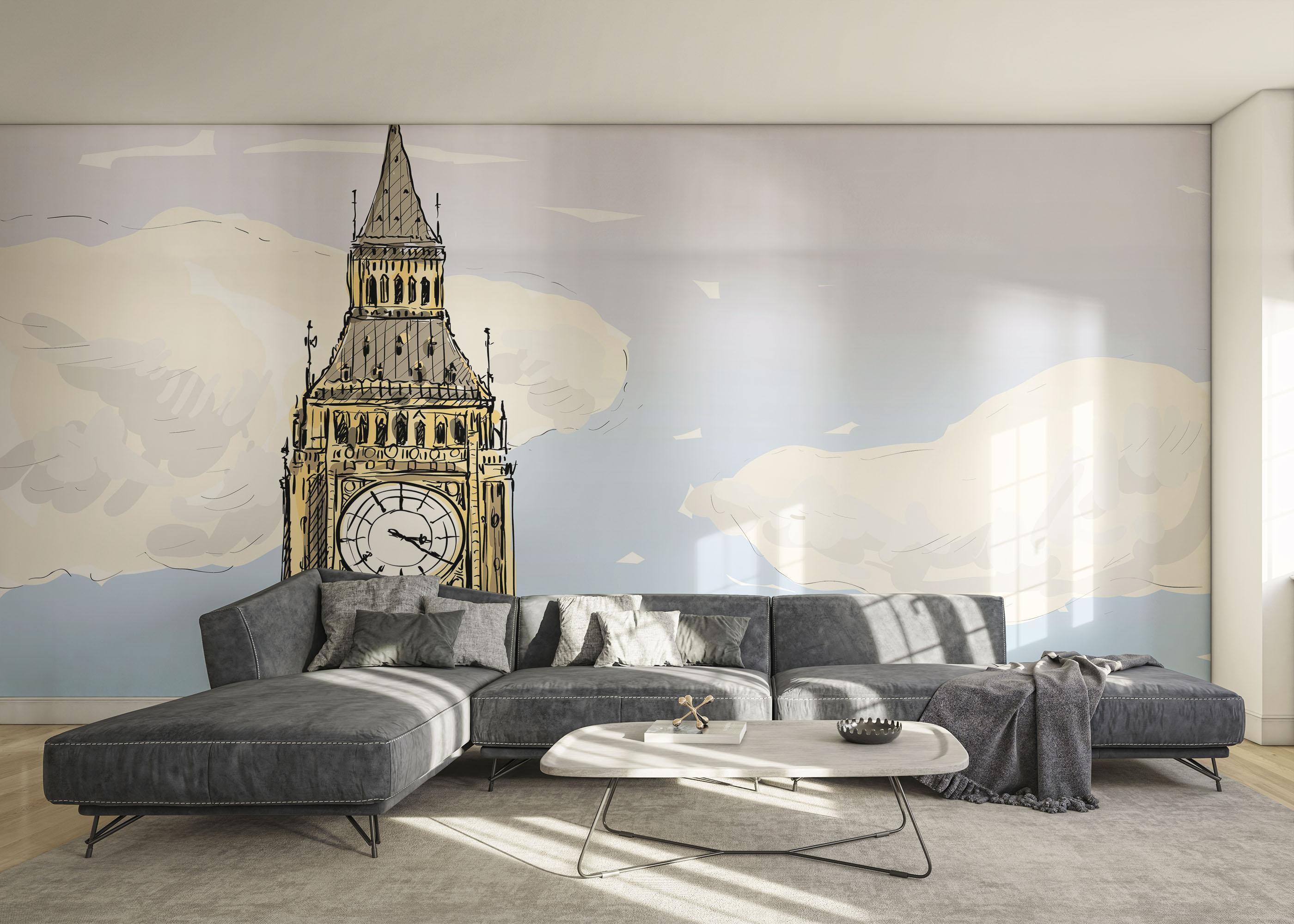 Fototapete London Clock Sketch mockup 0