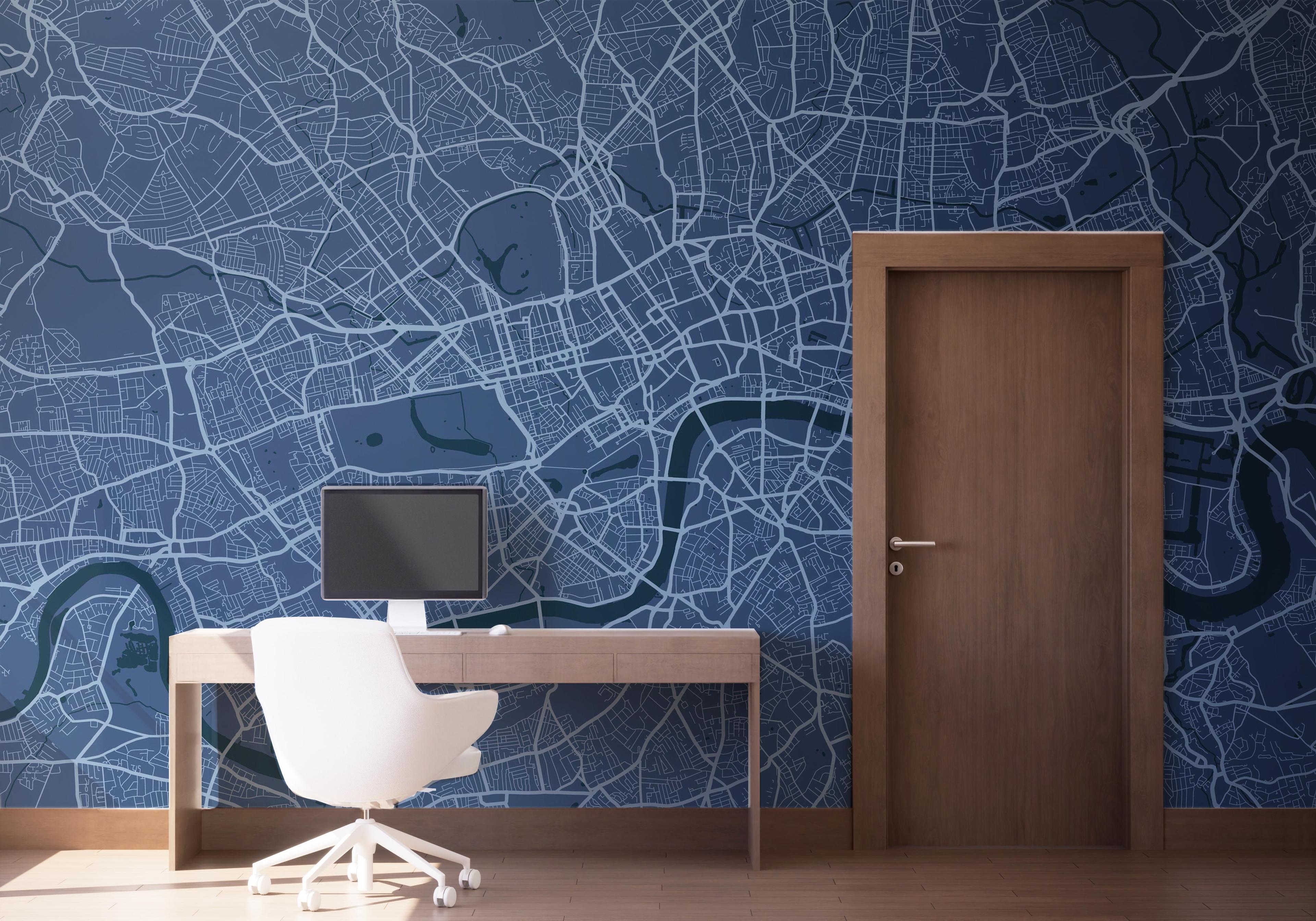 Fototapete Blue London Map mockup 1