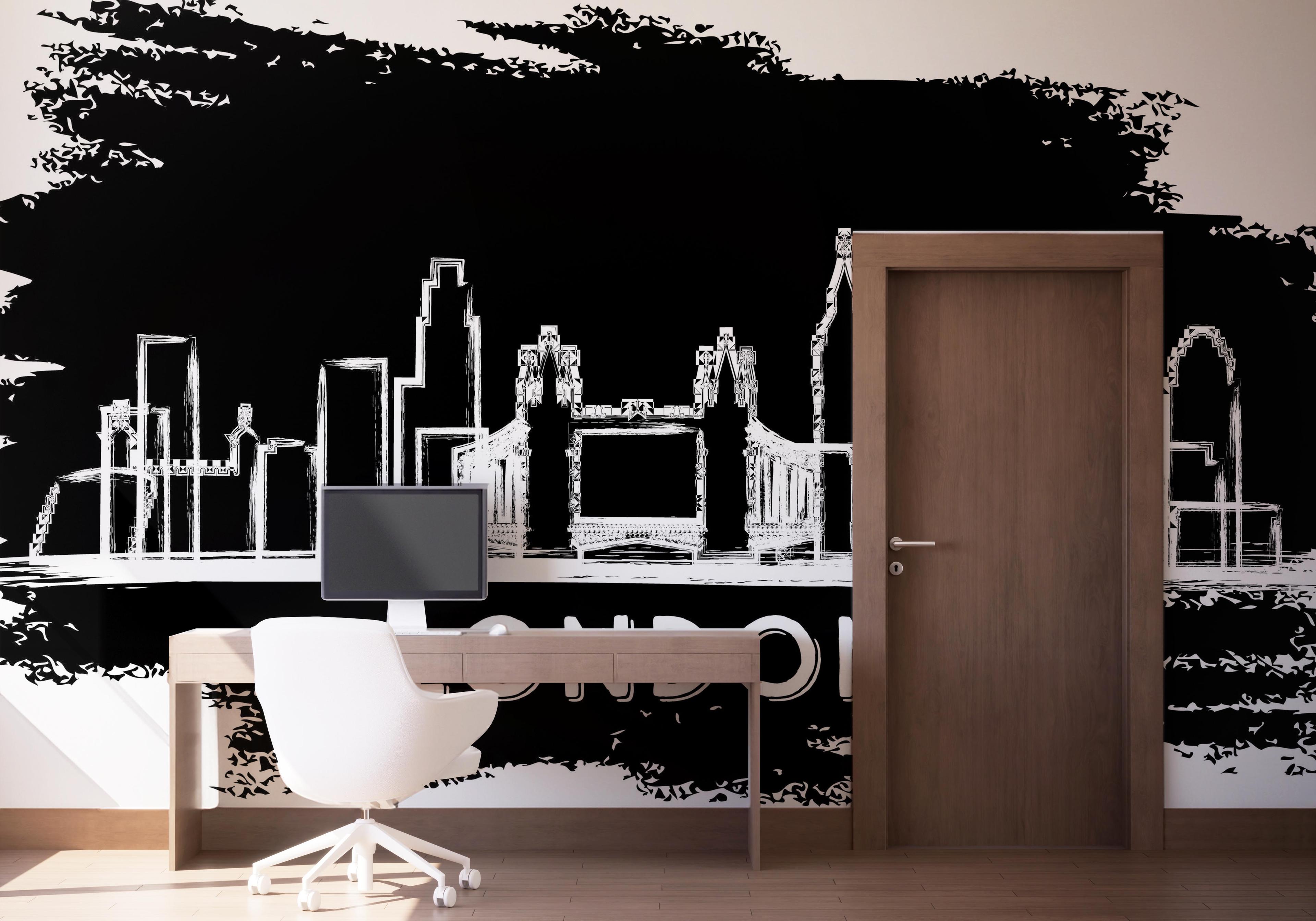 Fototapete Blue Paint London mockup 1