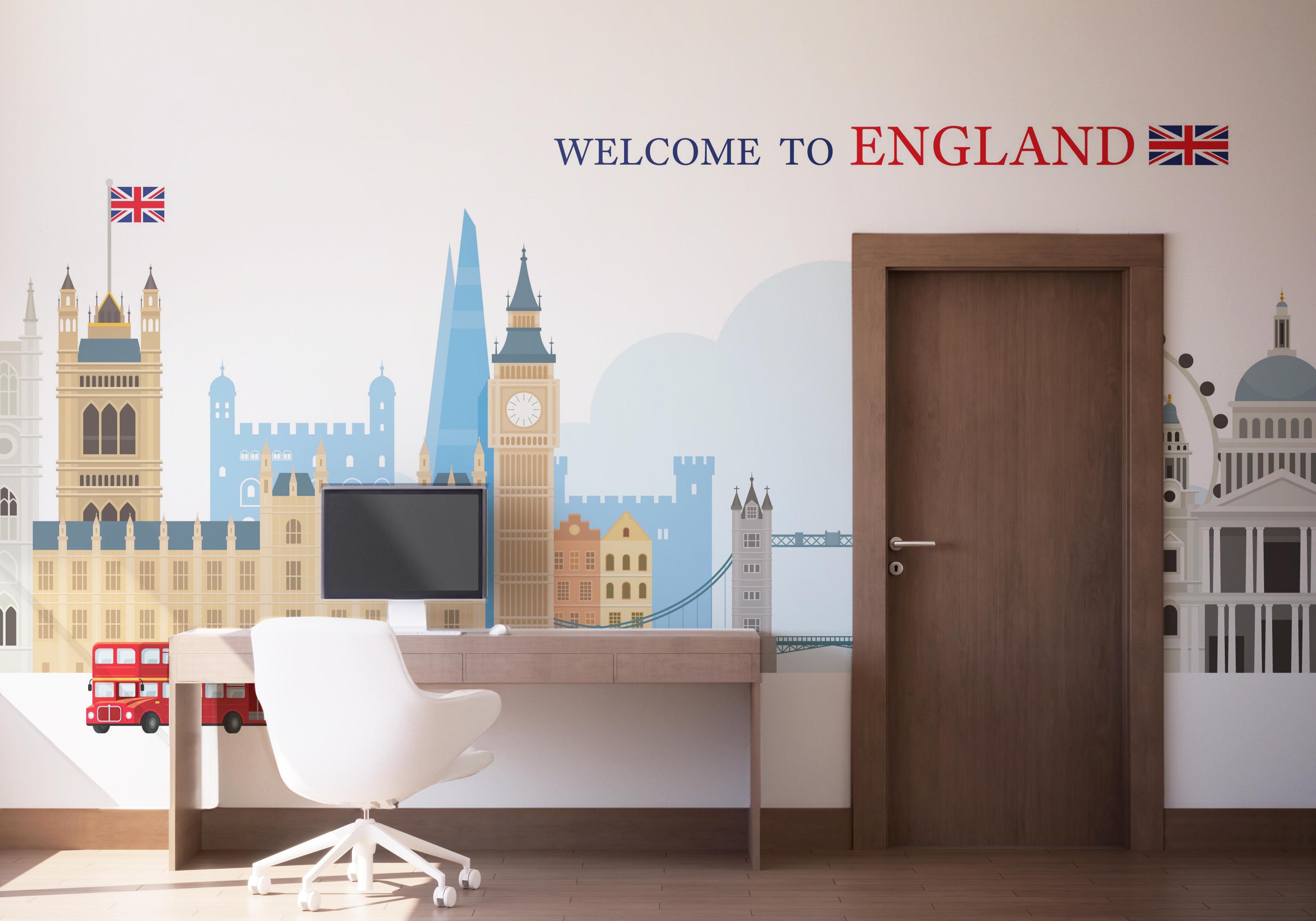 Fototapete England Welcome mockup 1
