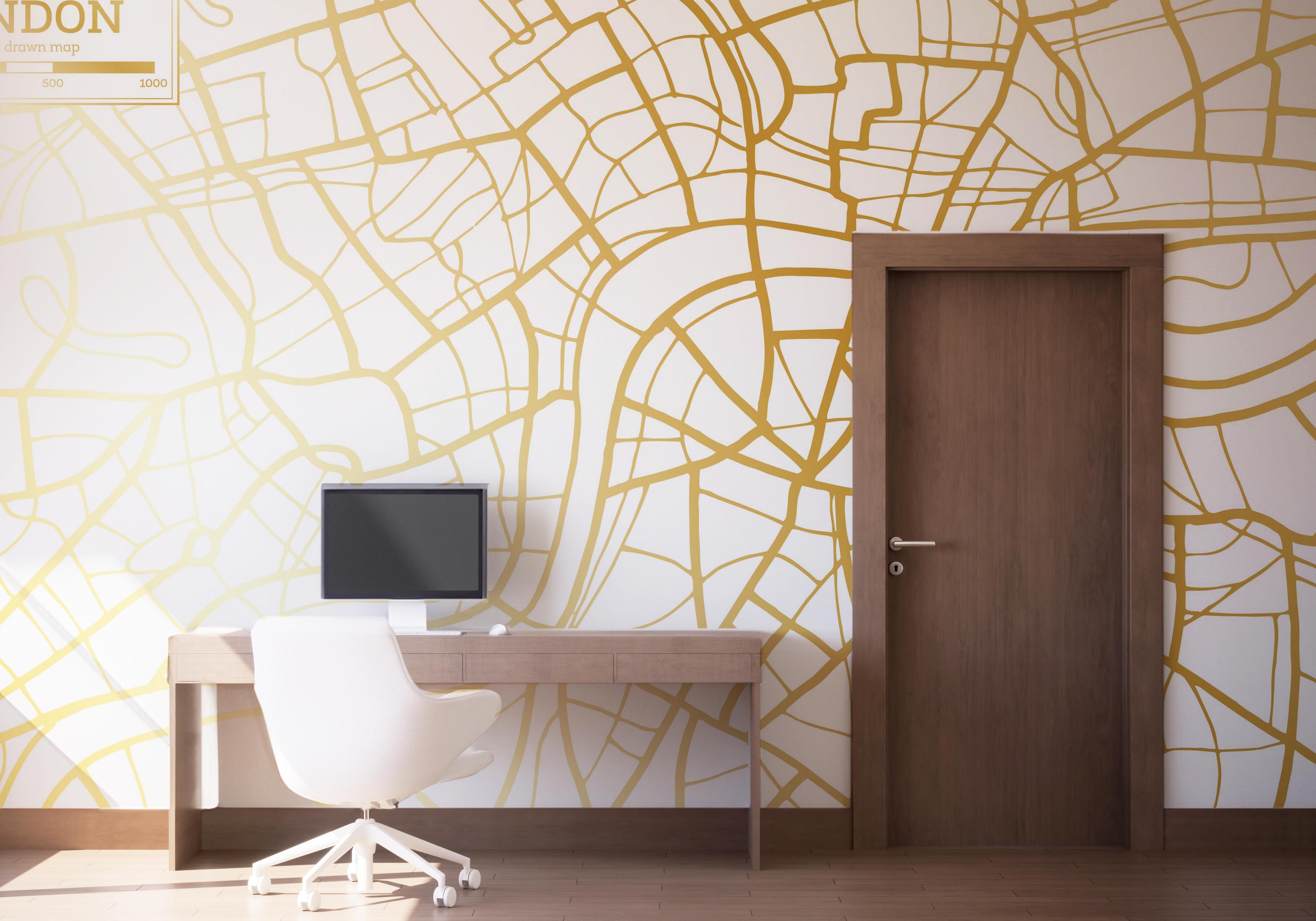 Fototapete Gold London Map mockup 1