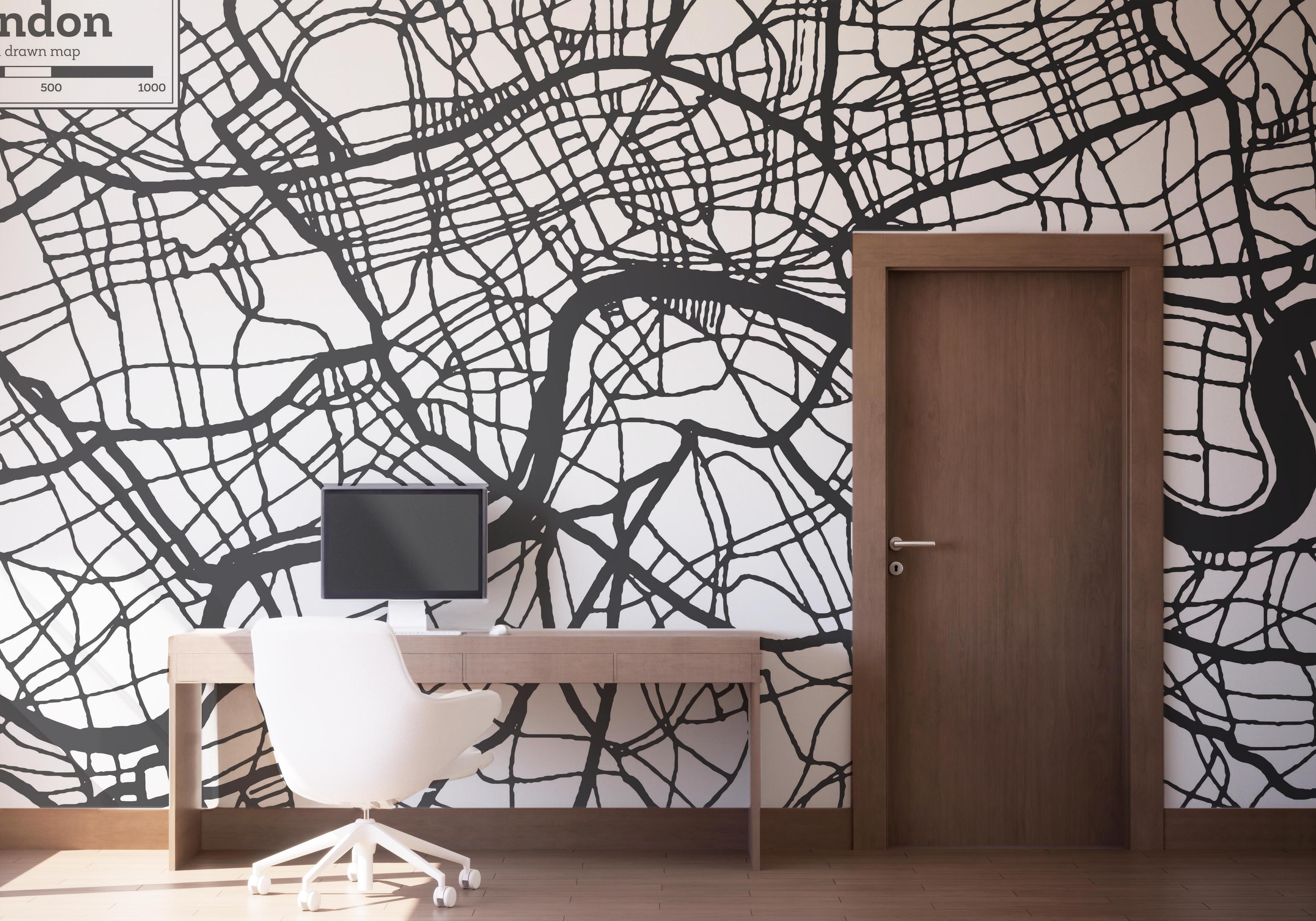 Fototapete Grey Map London mockup 1