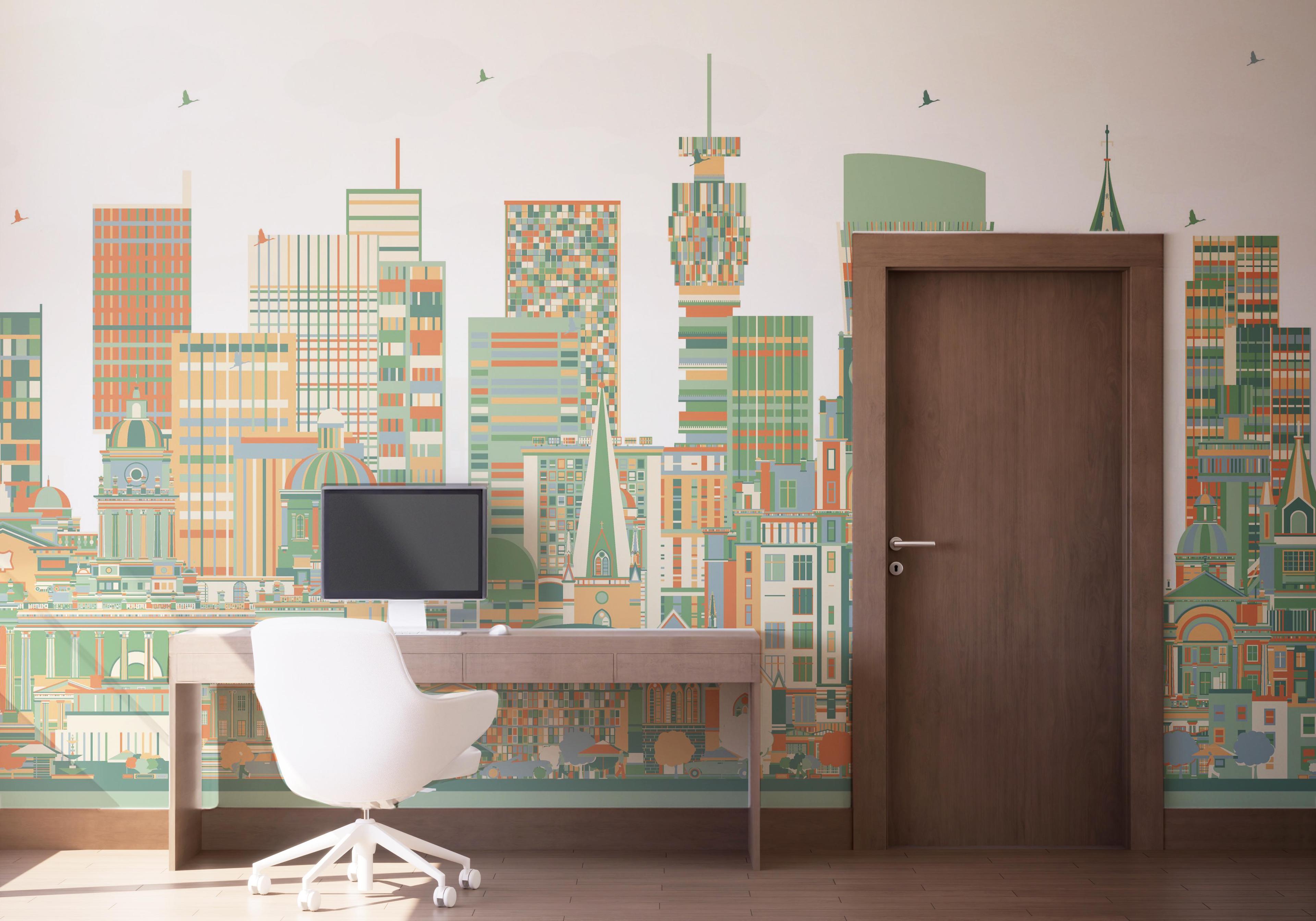 Fototapete Grey Orange England mockup 1