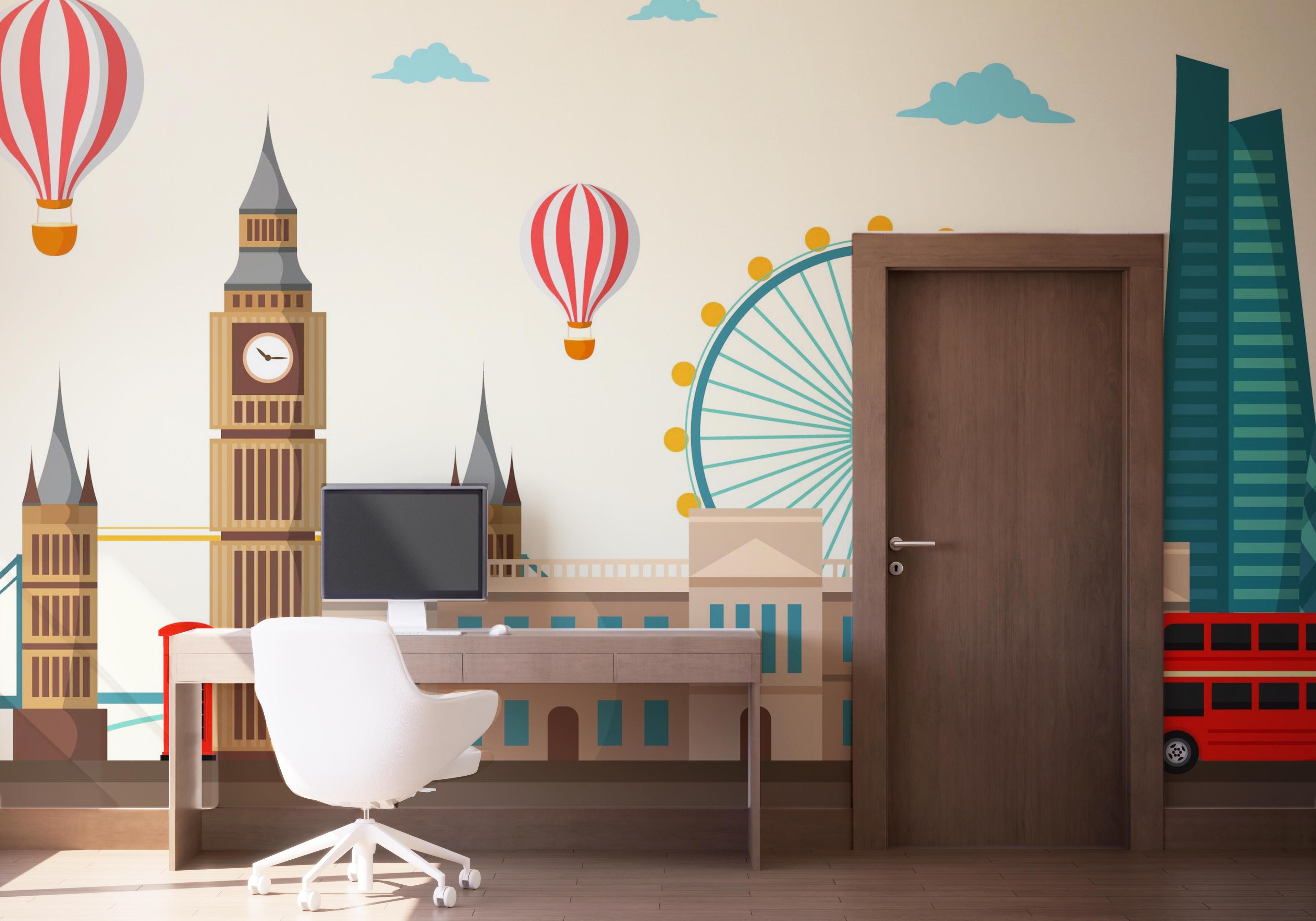 Fototapete London Cartoon mockup 1