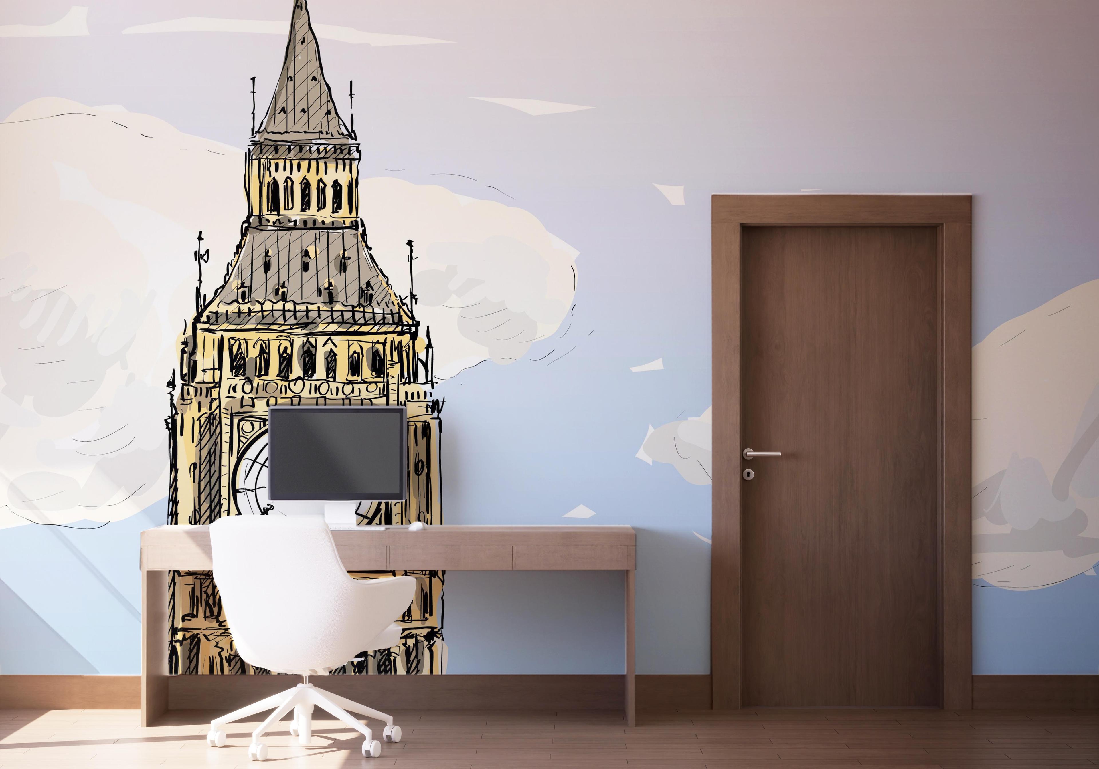 Fototapete London Clock Sketch mockup 1