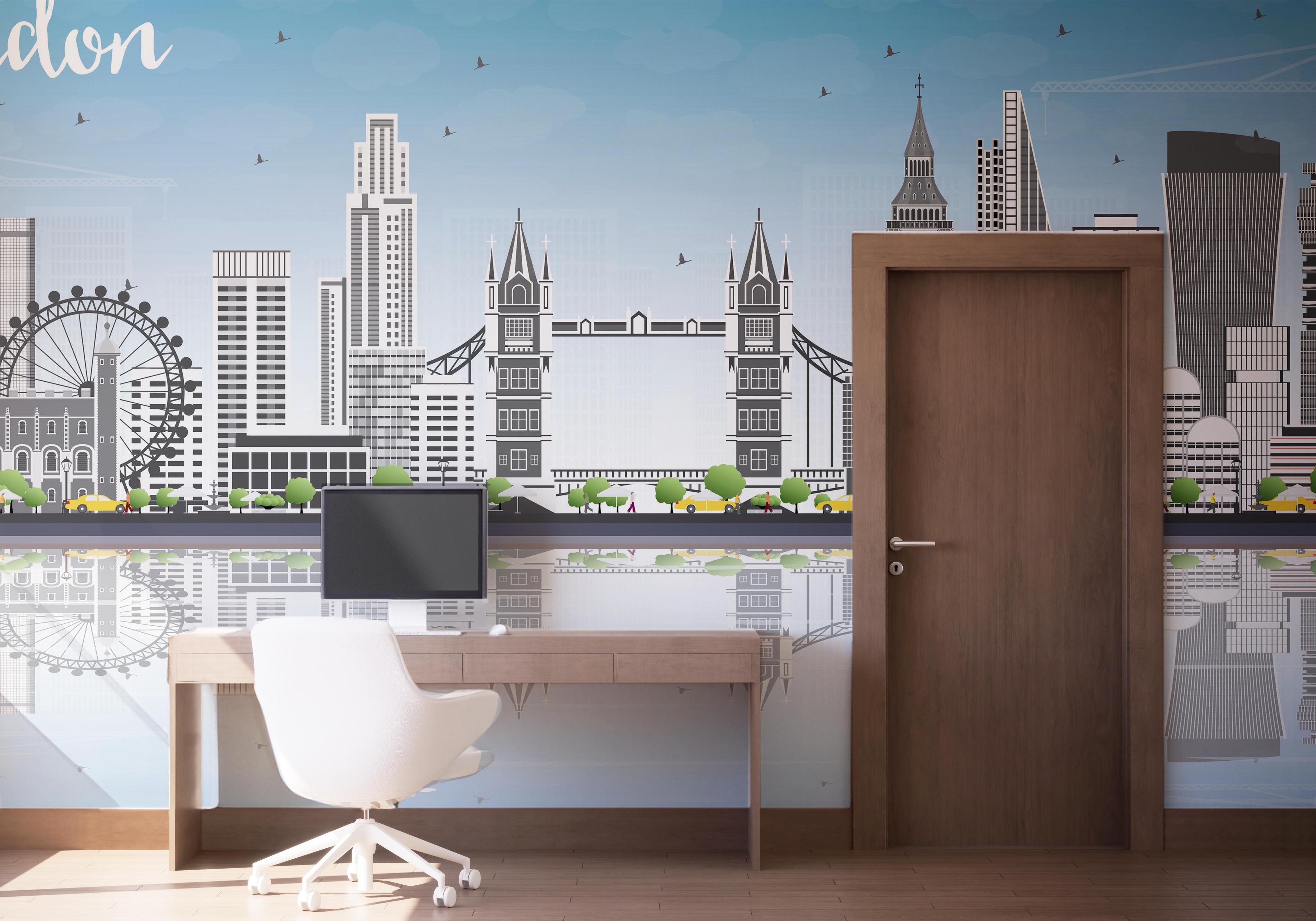 Fototapete London Water mockup 1