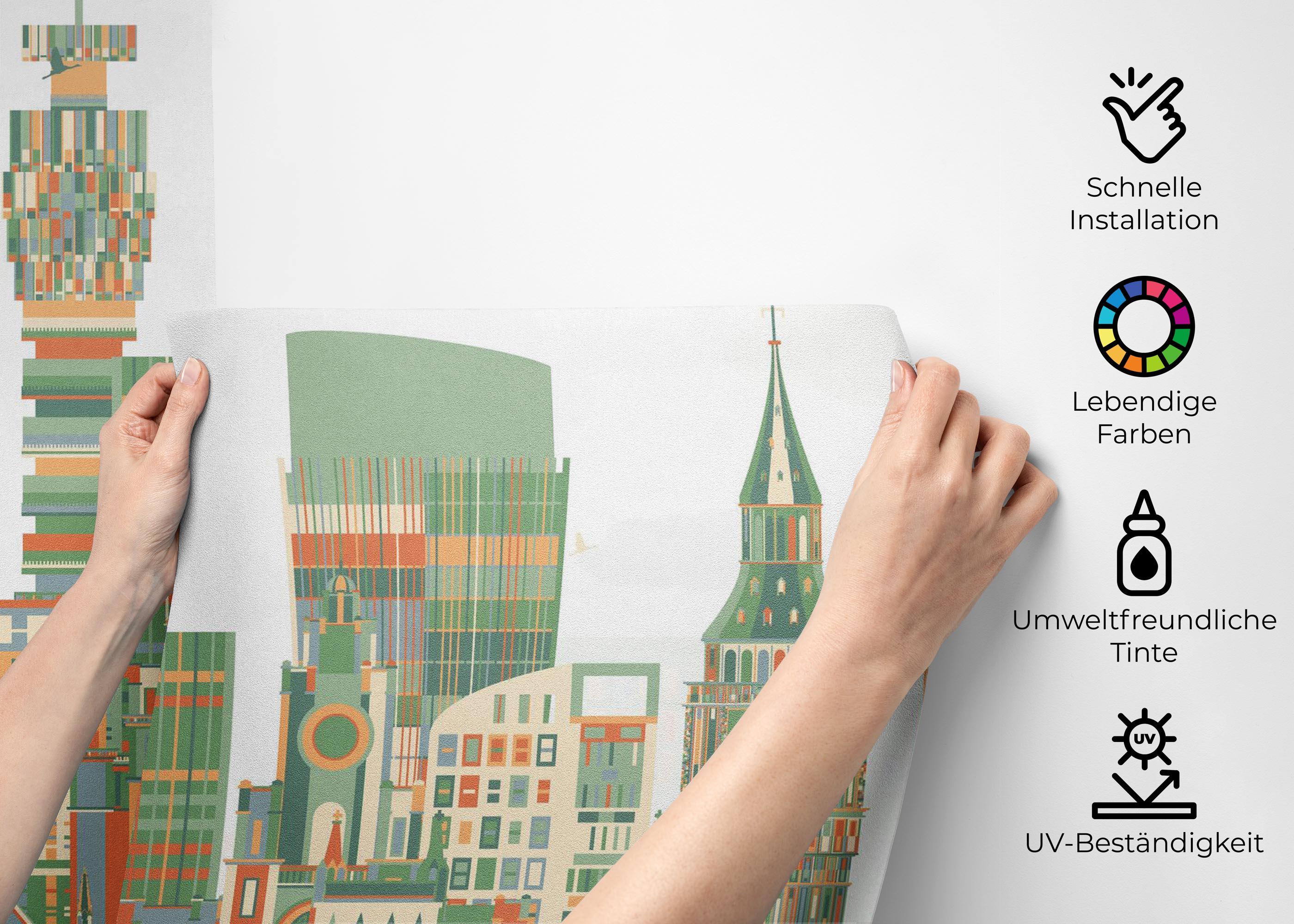 Fototapete Grey Orange England mockup 2