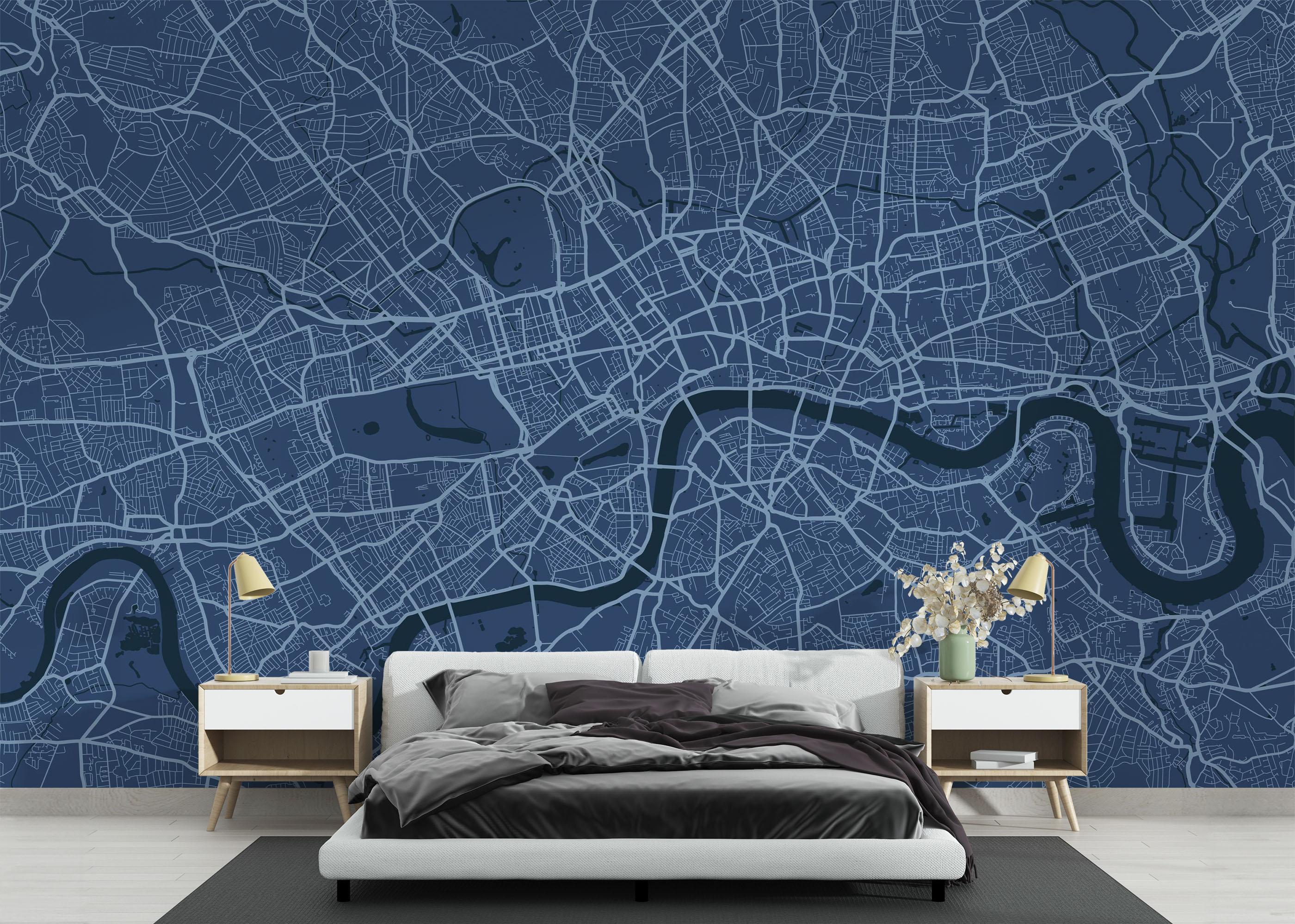 Fototapete Blue London Map mockup 3