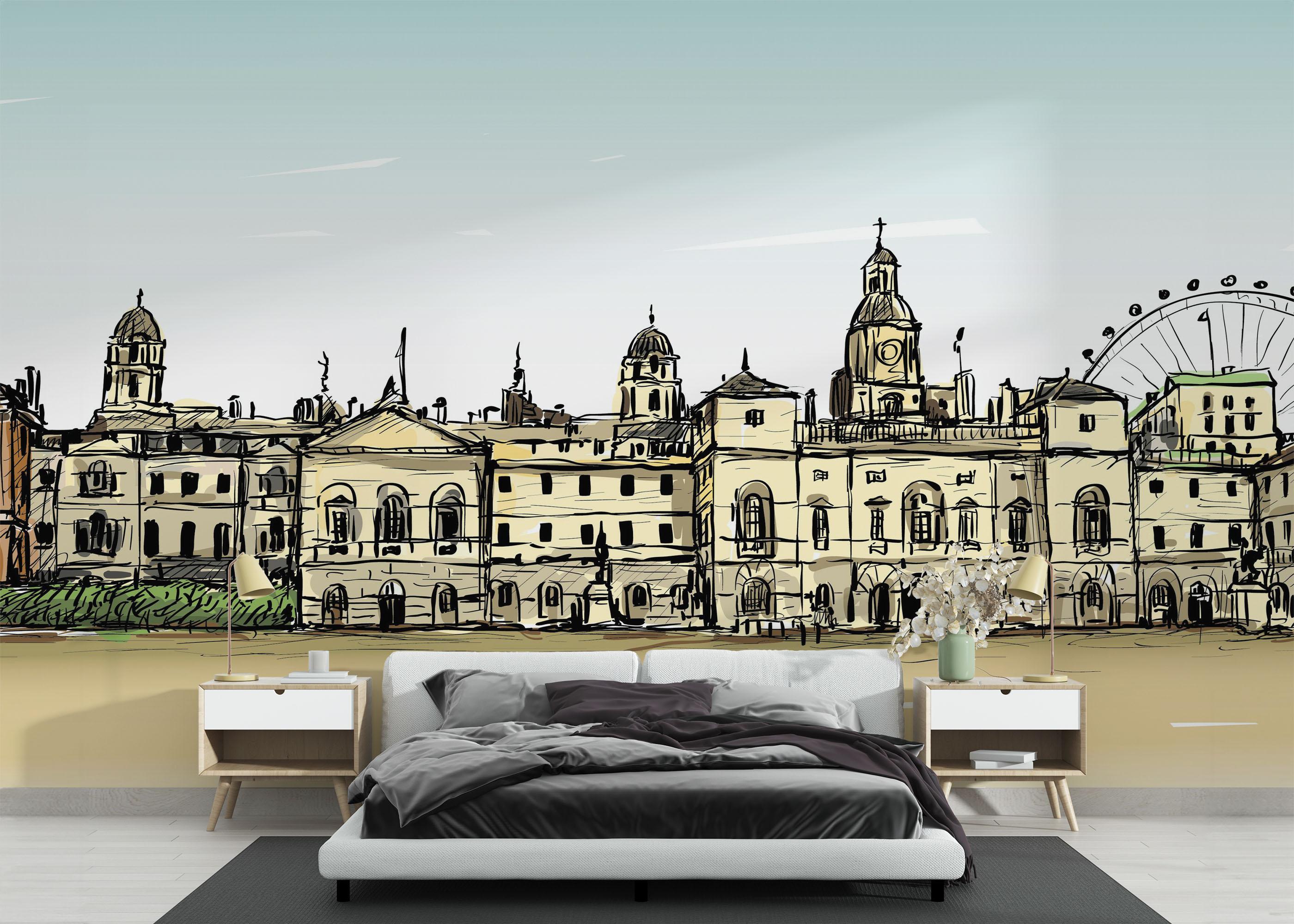 Fototapete Cream City Sketch mockup 3