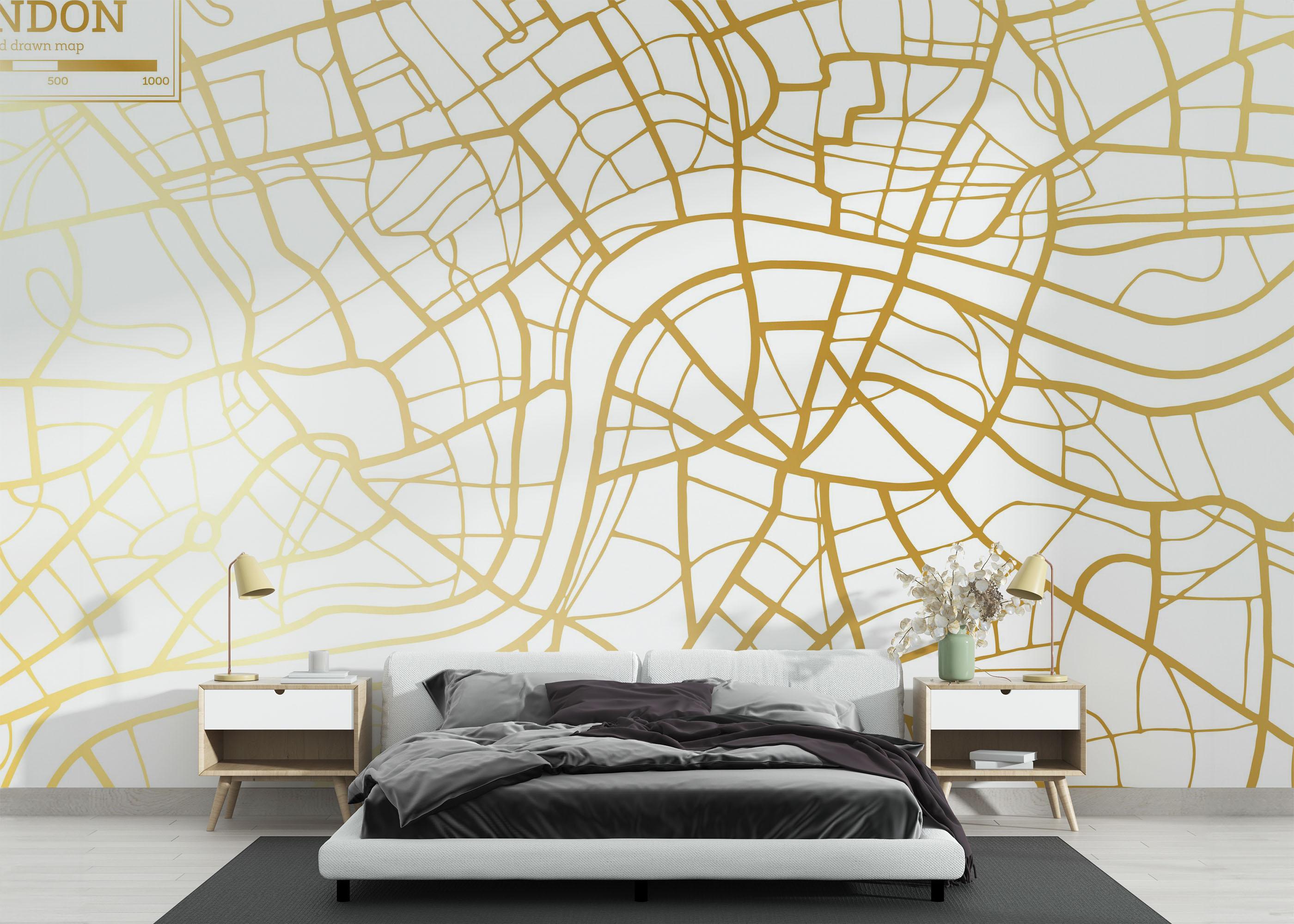 Fototapete Gold London Map mockup 3