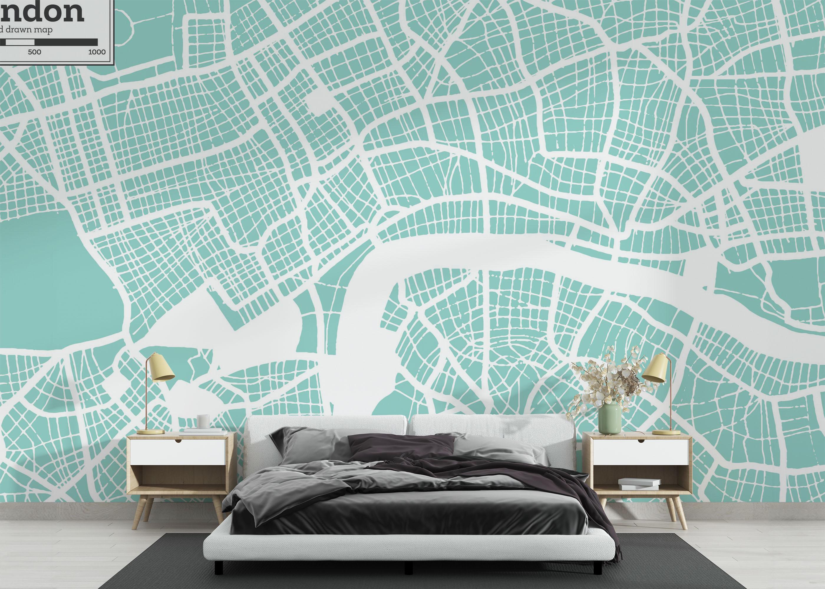 Fototapete Light Blue London mockup 3