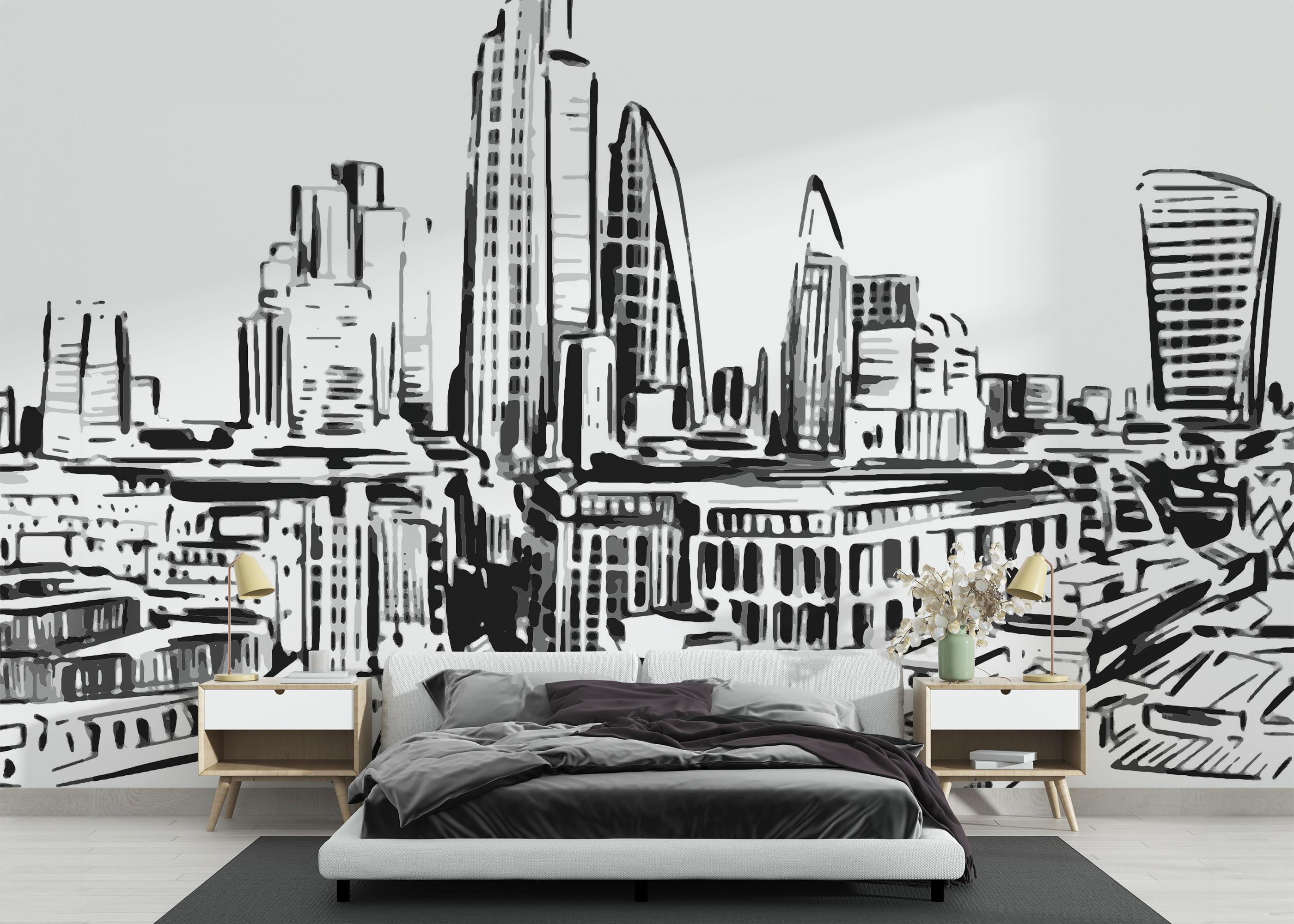 Fototapete London Sketch Art mockup 3