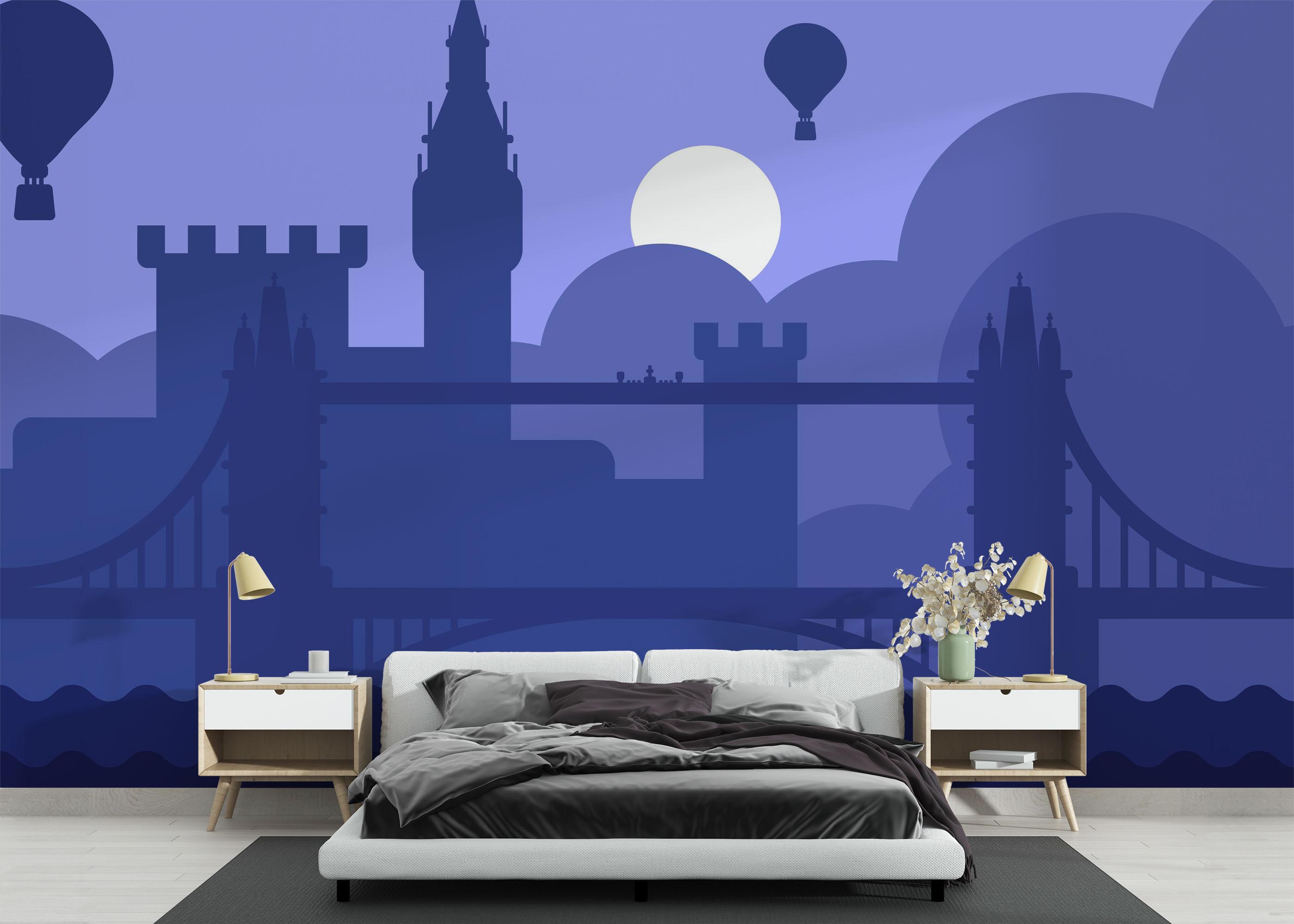 Fototapete Purple Night London mockup 3