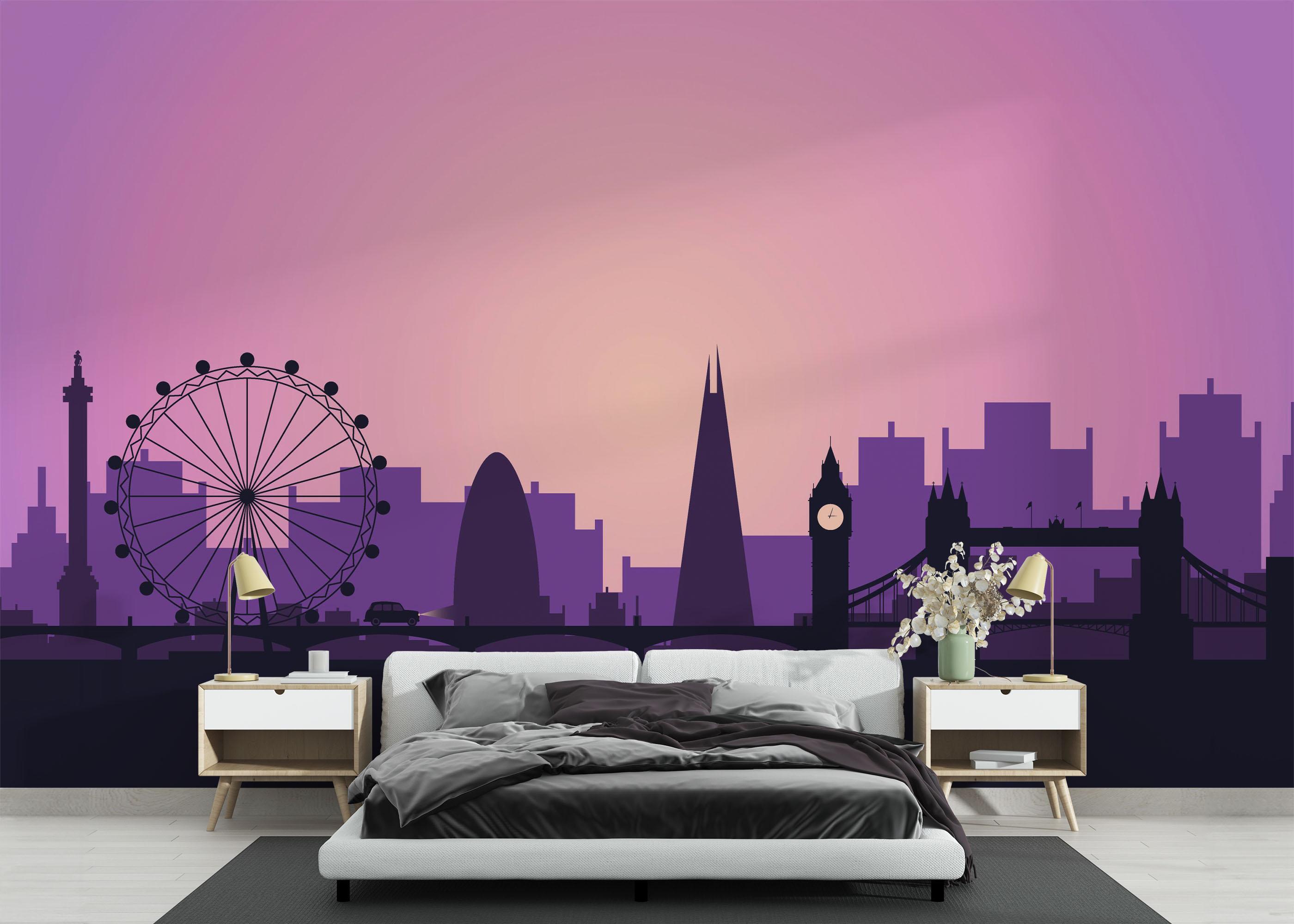 Fototapete Purple Sky London mockup 3