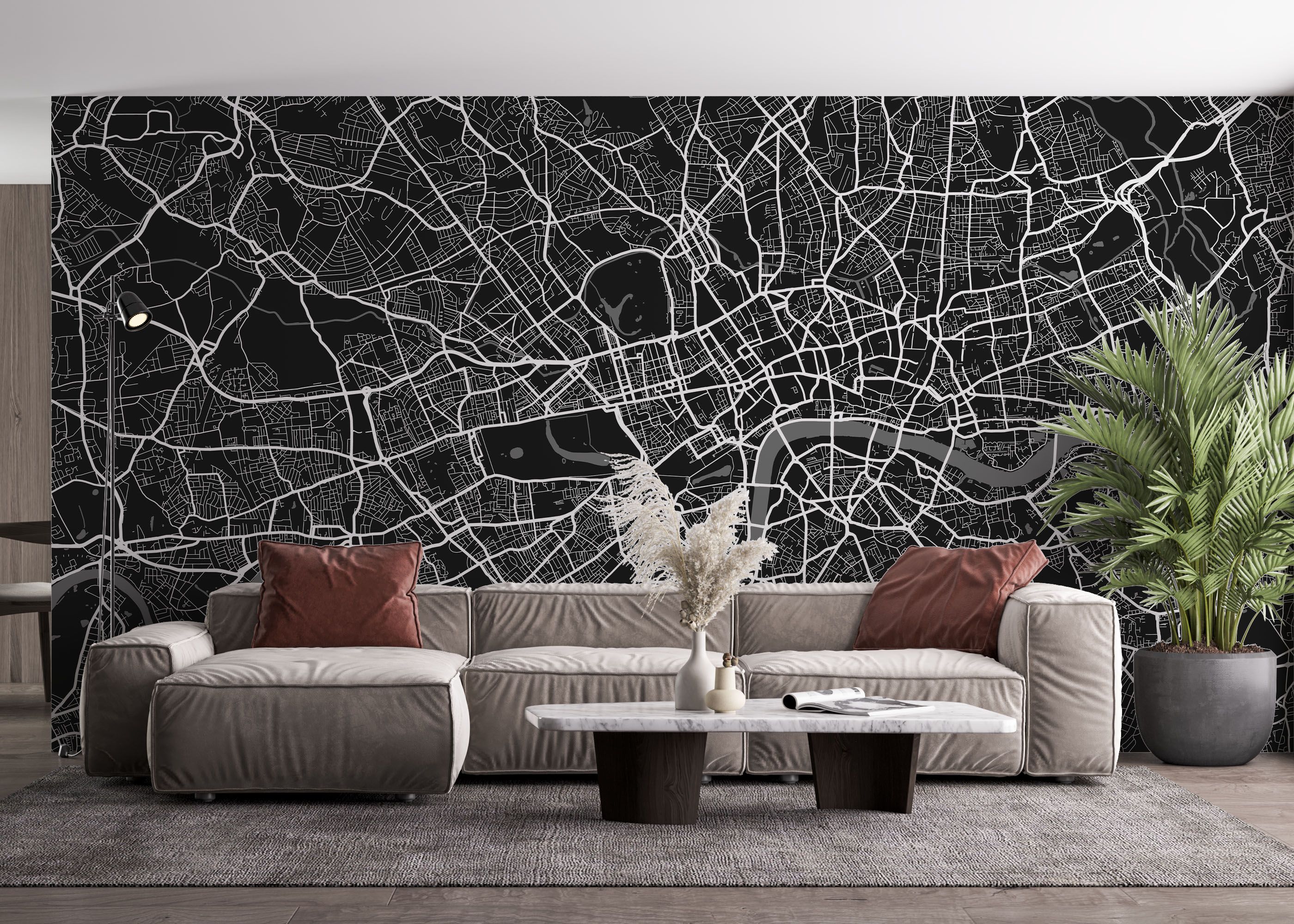 Black White Map mockup 4