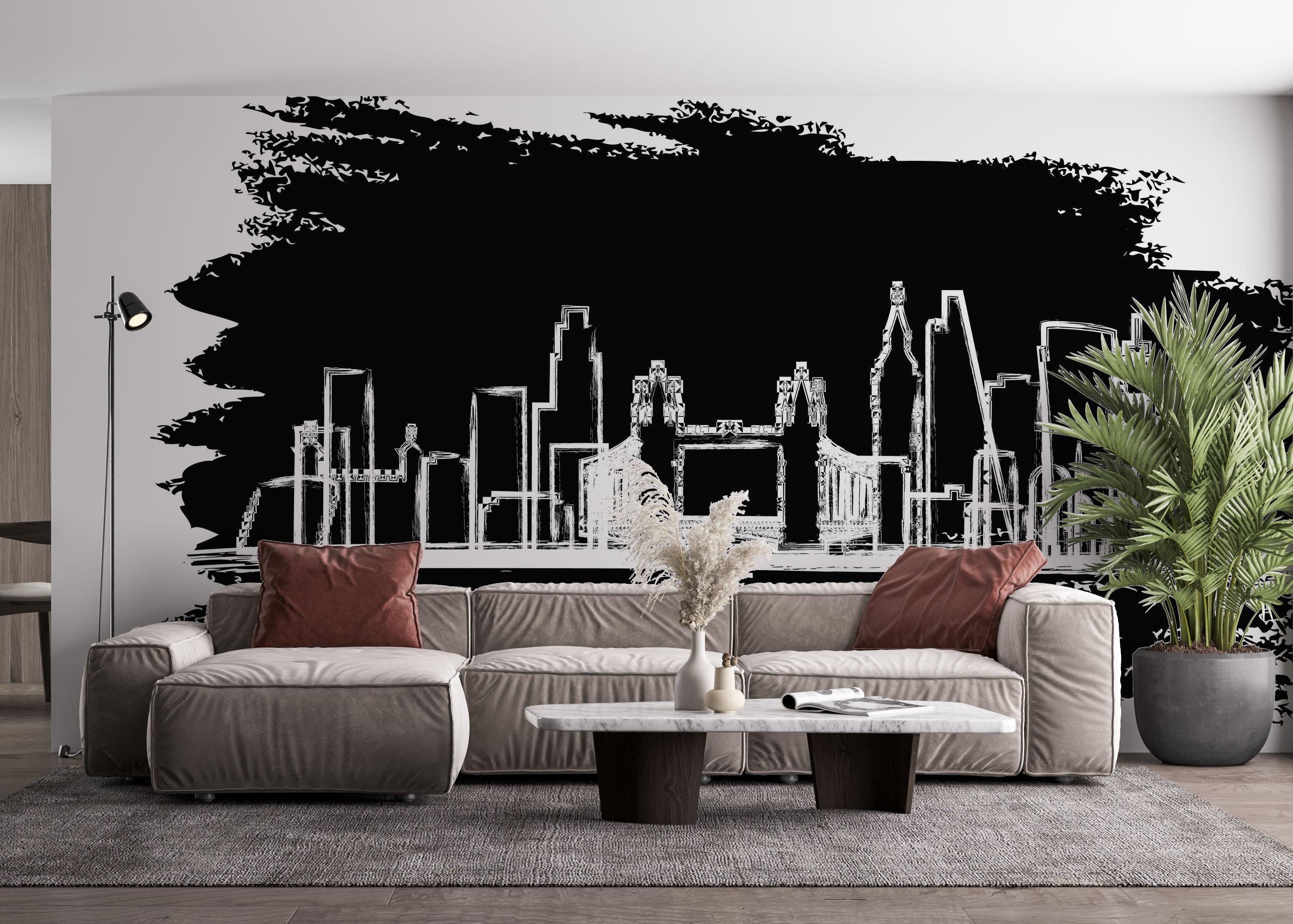 Fototapete Blue Paint London mockup 4