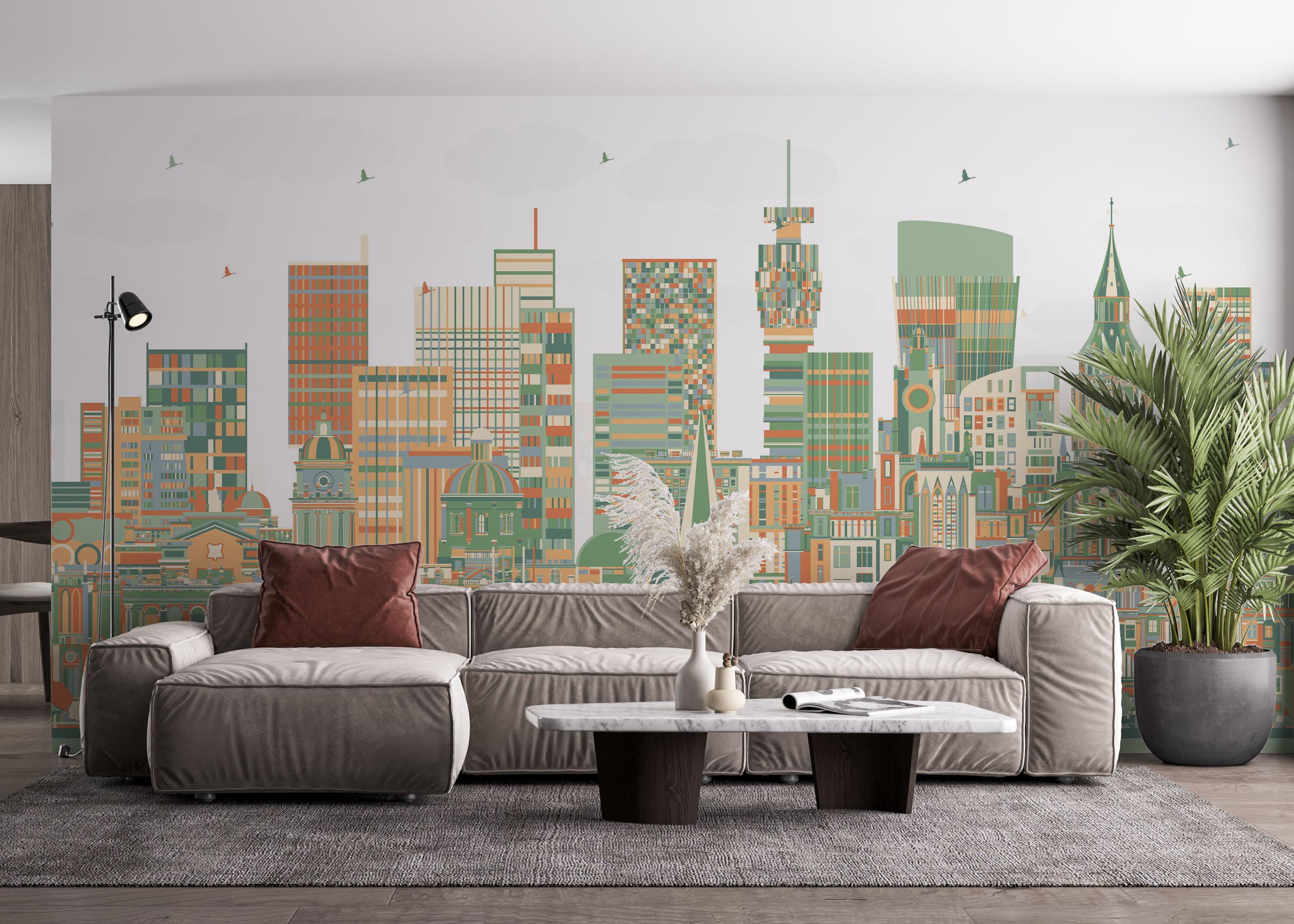 Fototapete Grey Orange England mockup 4