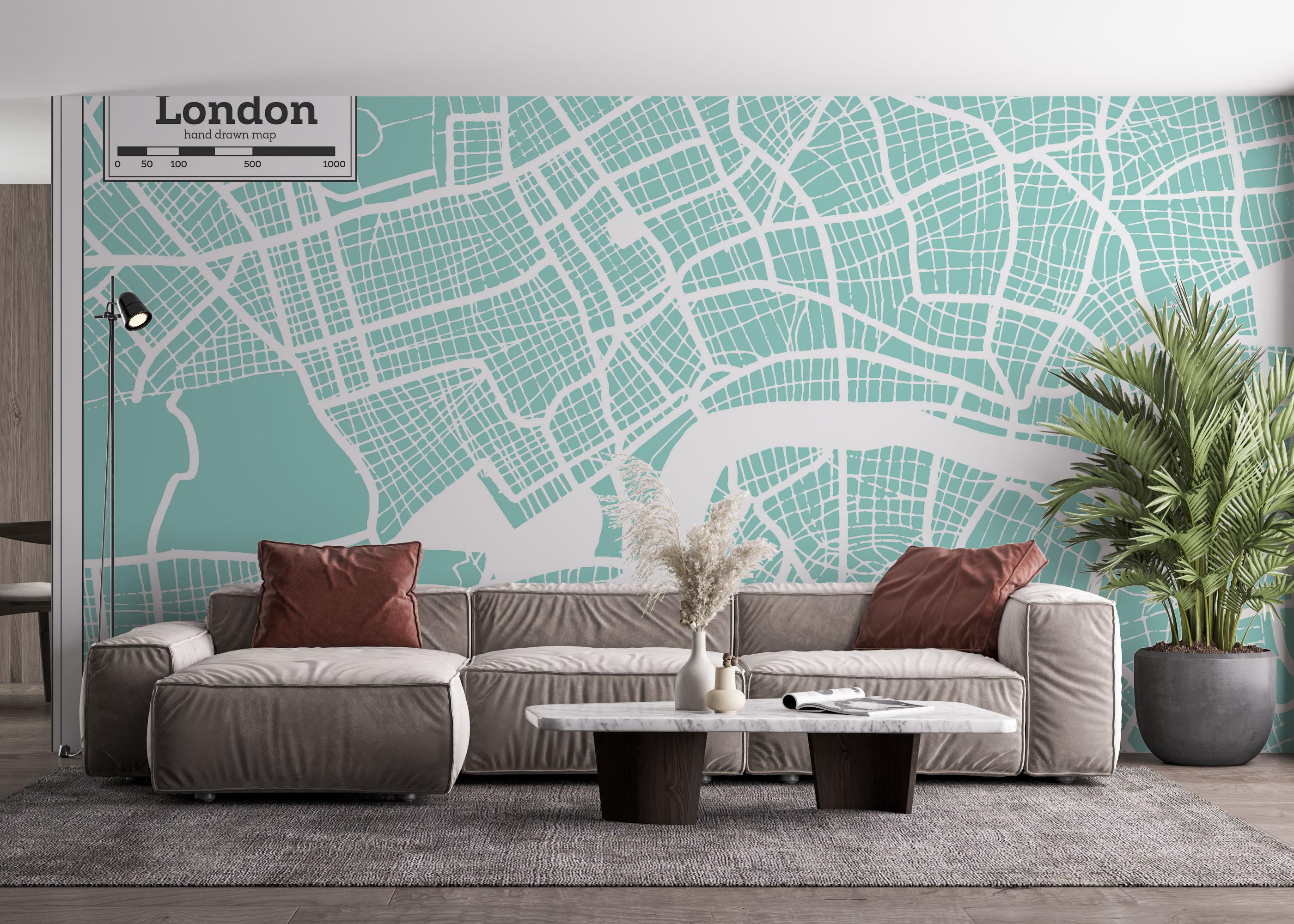 Fototapete Light Blue London mockup 4