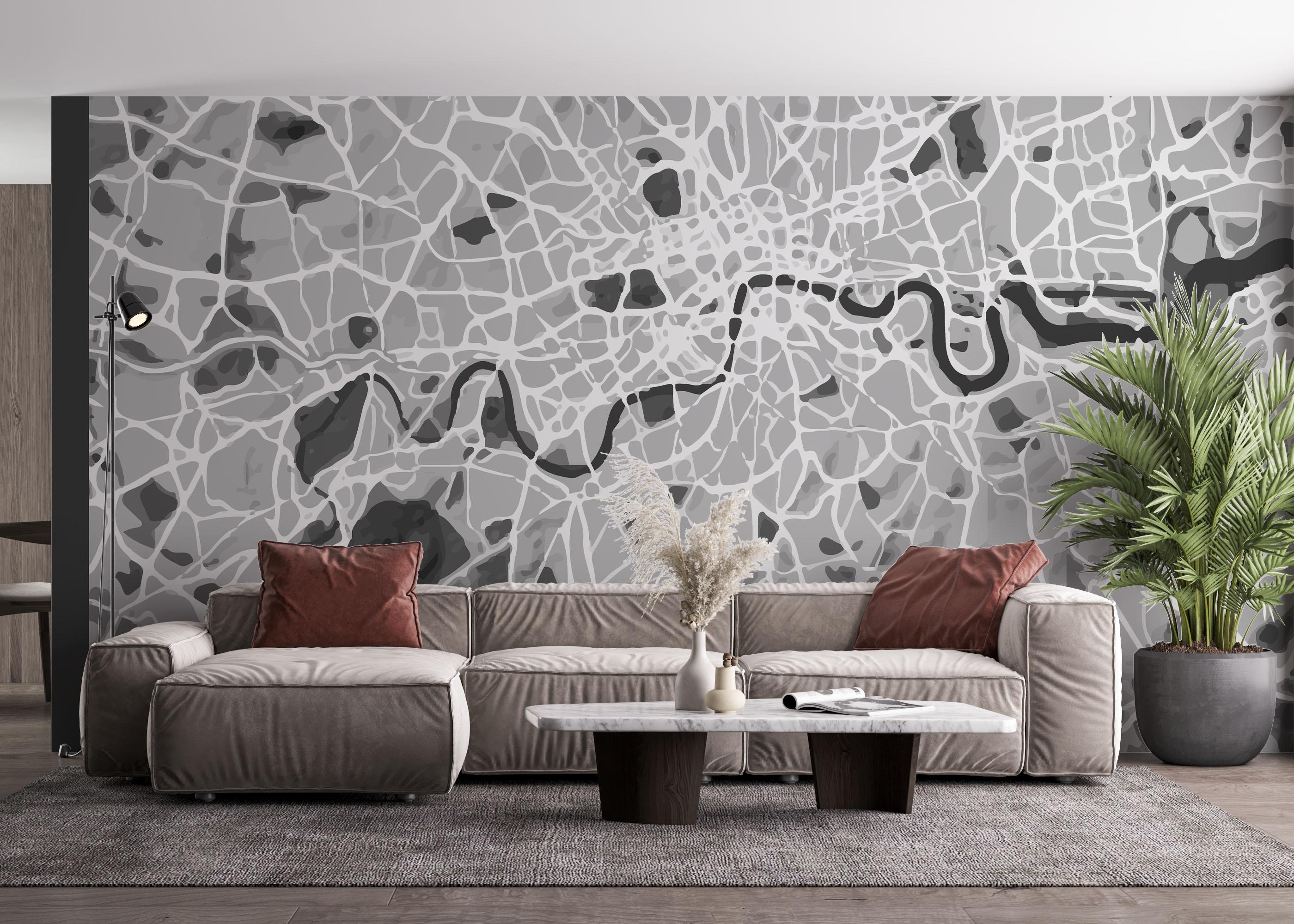 Fototapete Light Grey London mockup 4