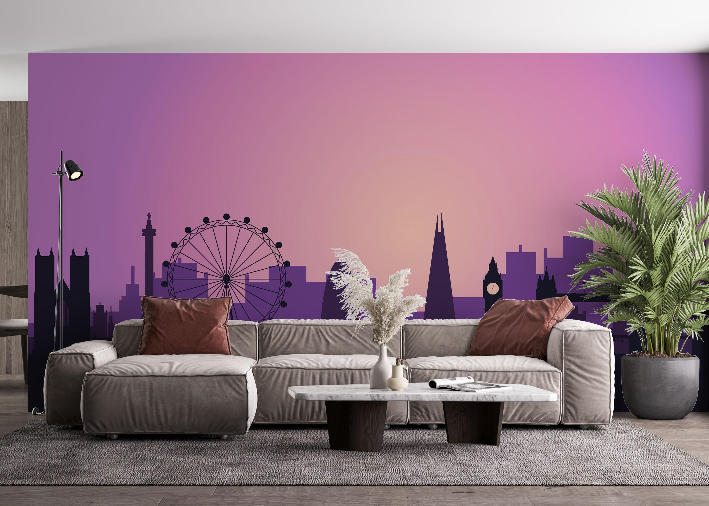 Fototapete Purple Sky London mockup 4