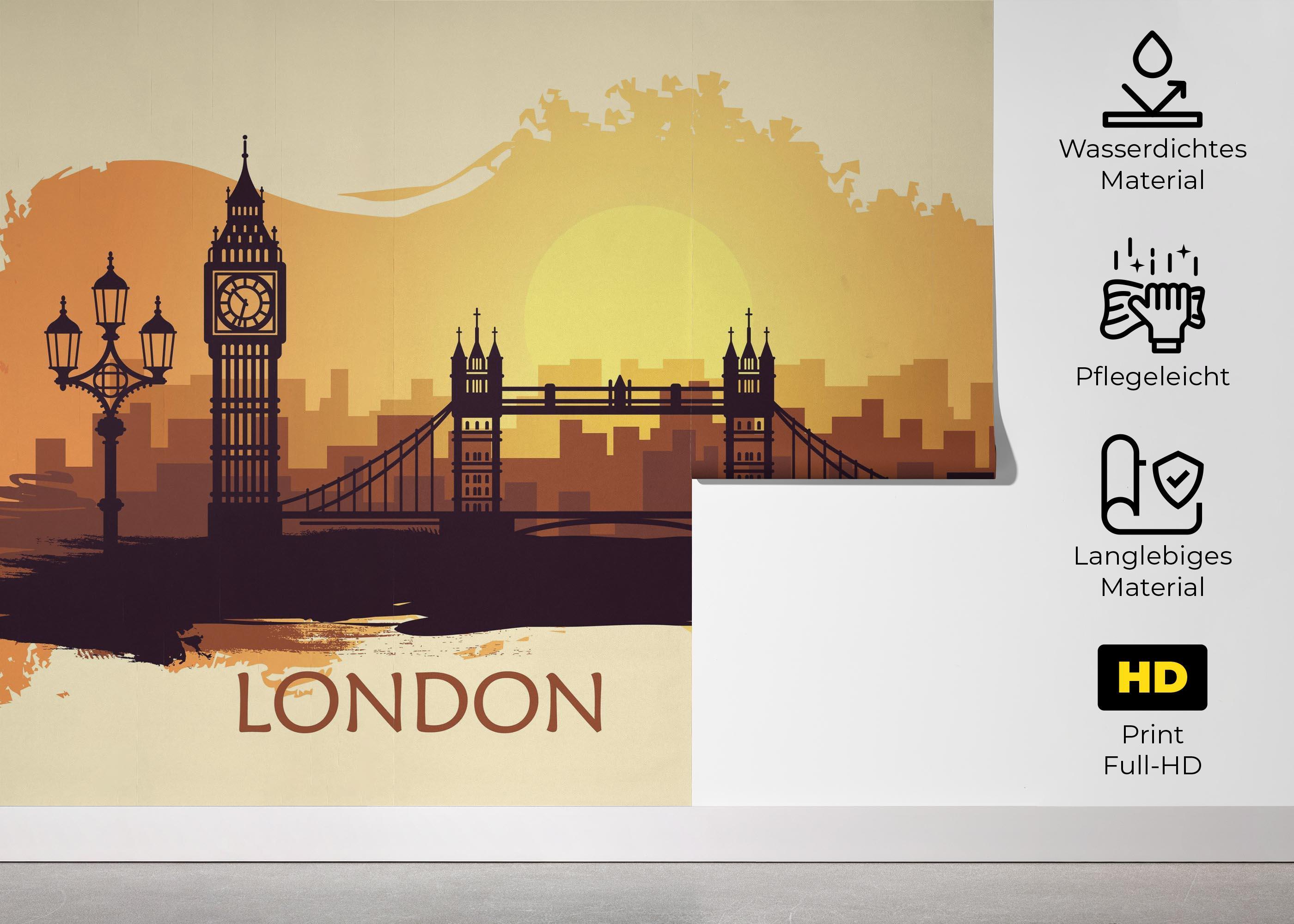 Fototapete Big Sun London mockup 5
